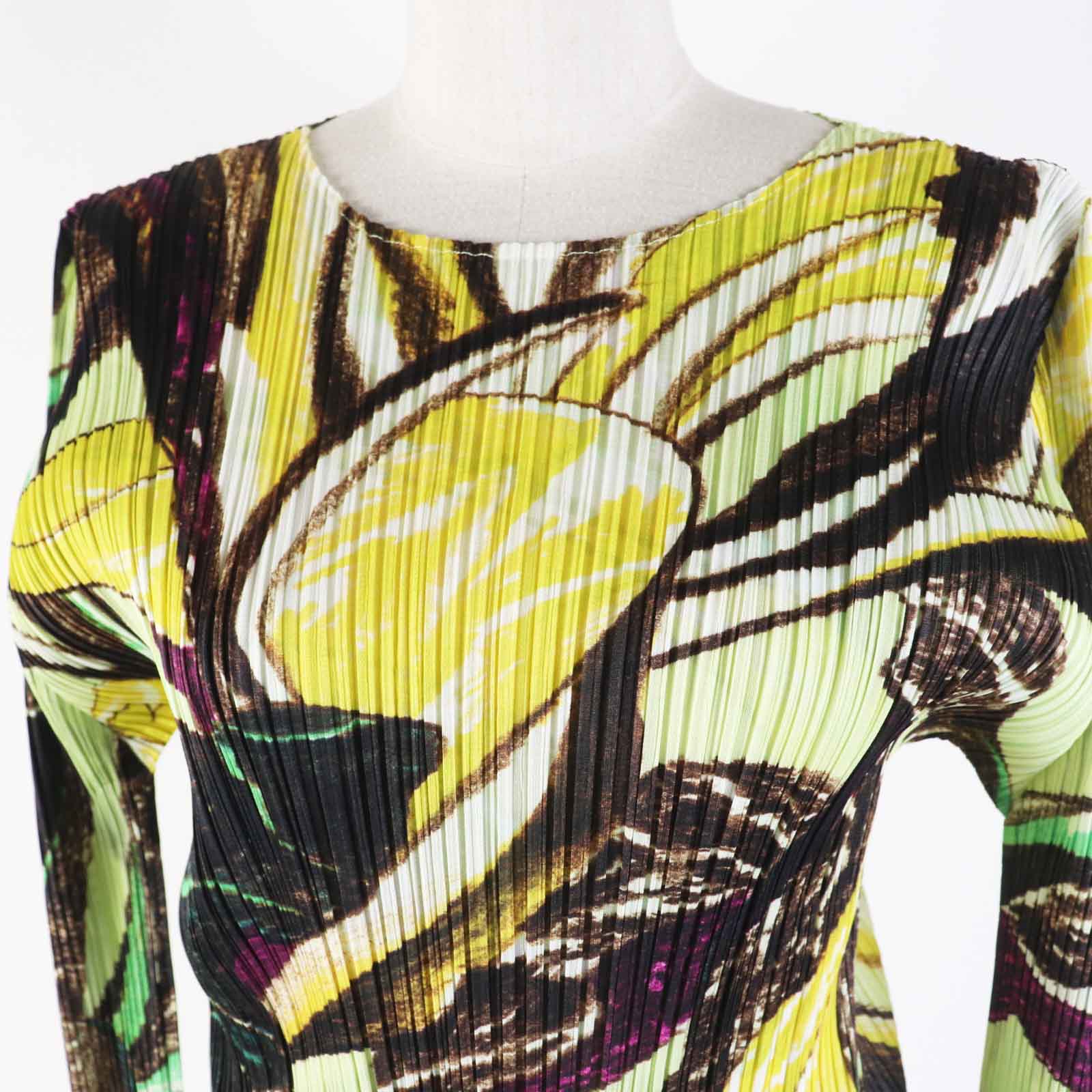 PLEATS PLEASE Tardivo Botanical Long Sleeve Cut Multi Women