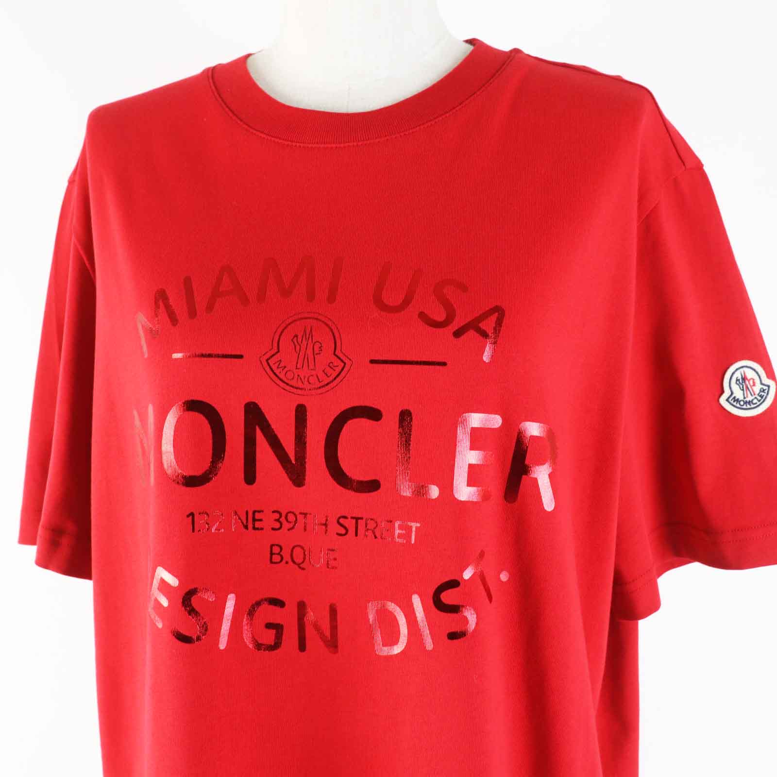 Moncler Cotton Logo T-Shirt Red L Women