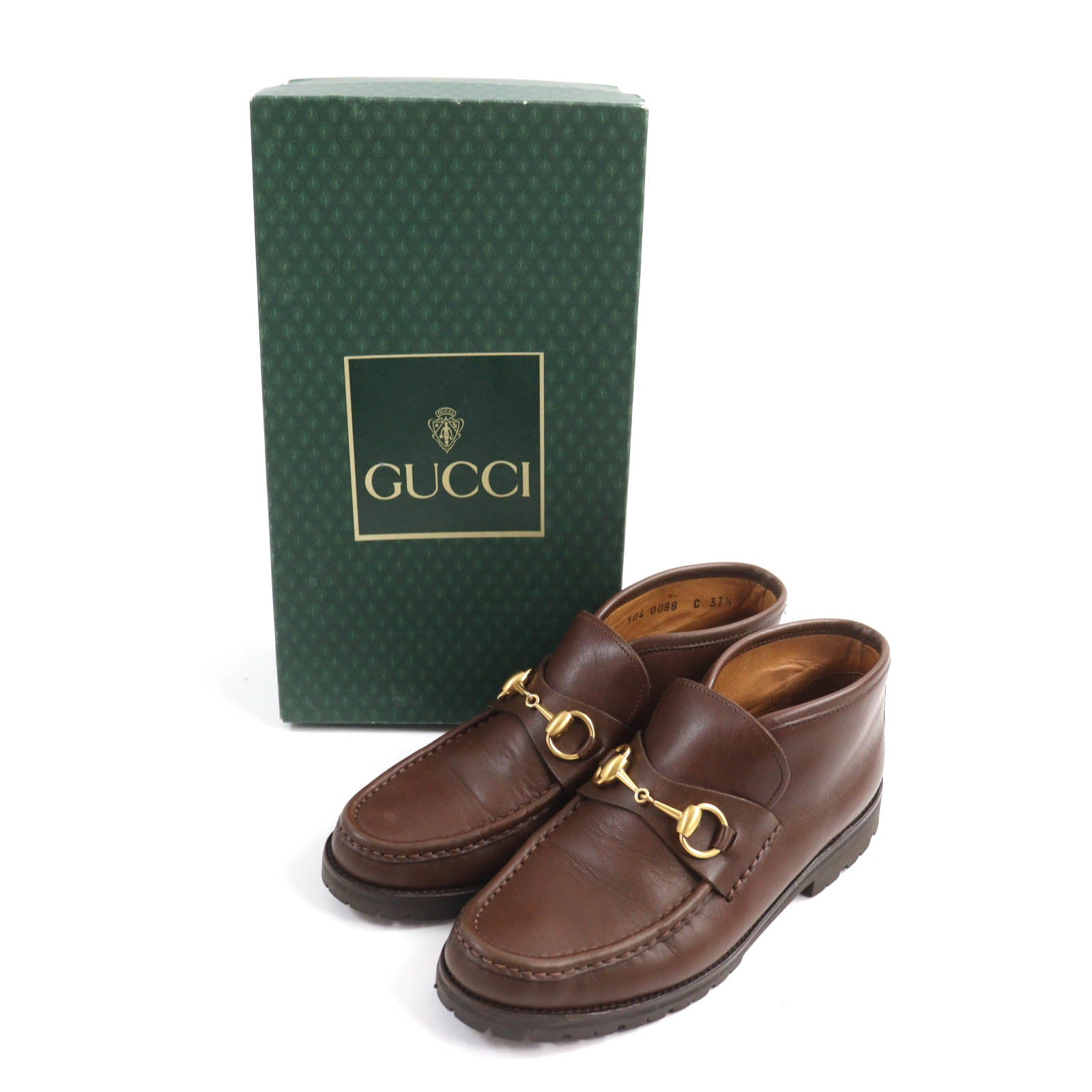 Gucci Horsebit Leather Chukka Boots Brown 37.5