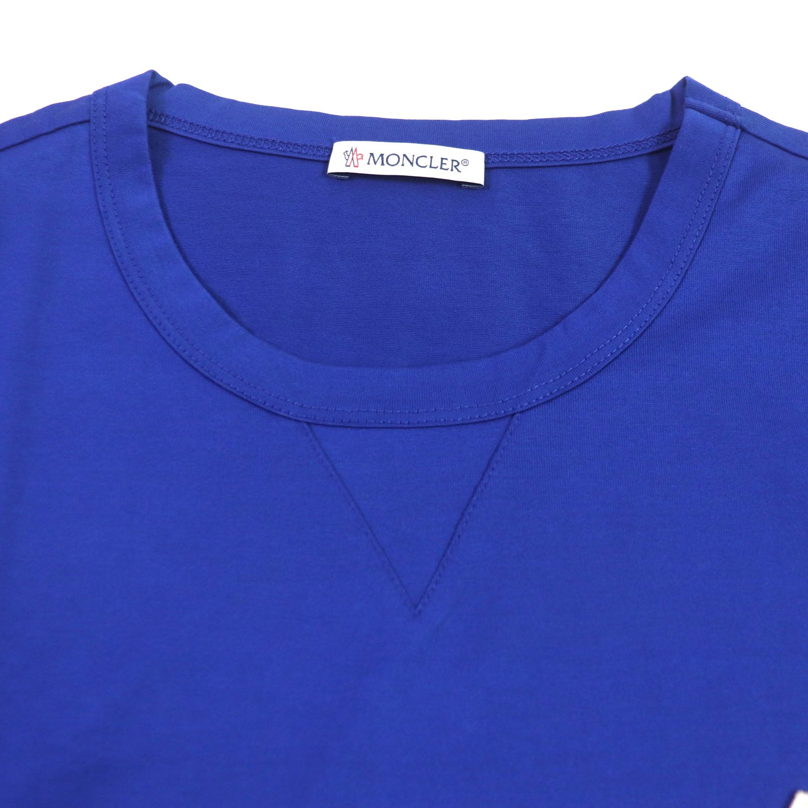 Moncler Cotton Crew Neck T-Shirt Blue L