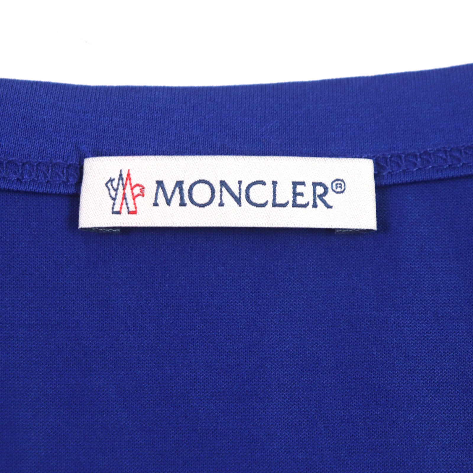 Moncler Cotton Crew Neck T-Shirt Blue L