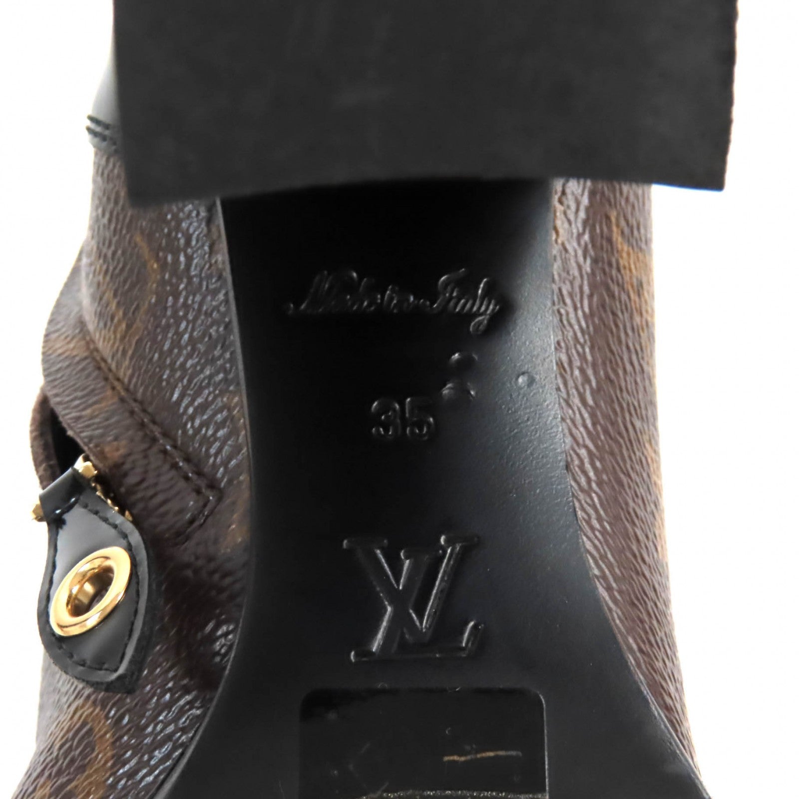 Louis Vuitton Monogram Canvas Patent Leather Ankle Boots