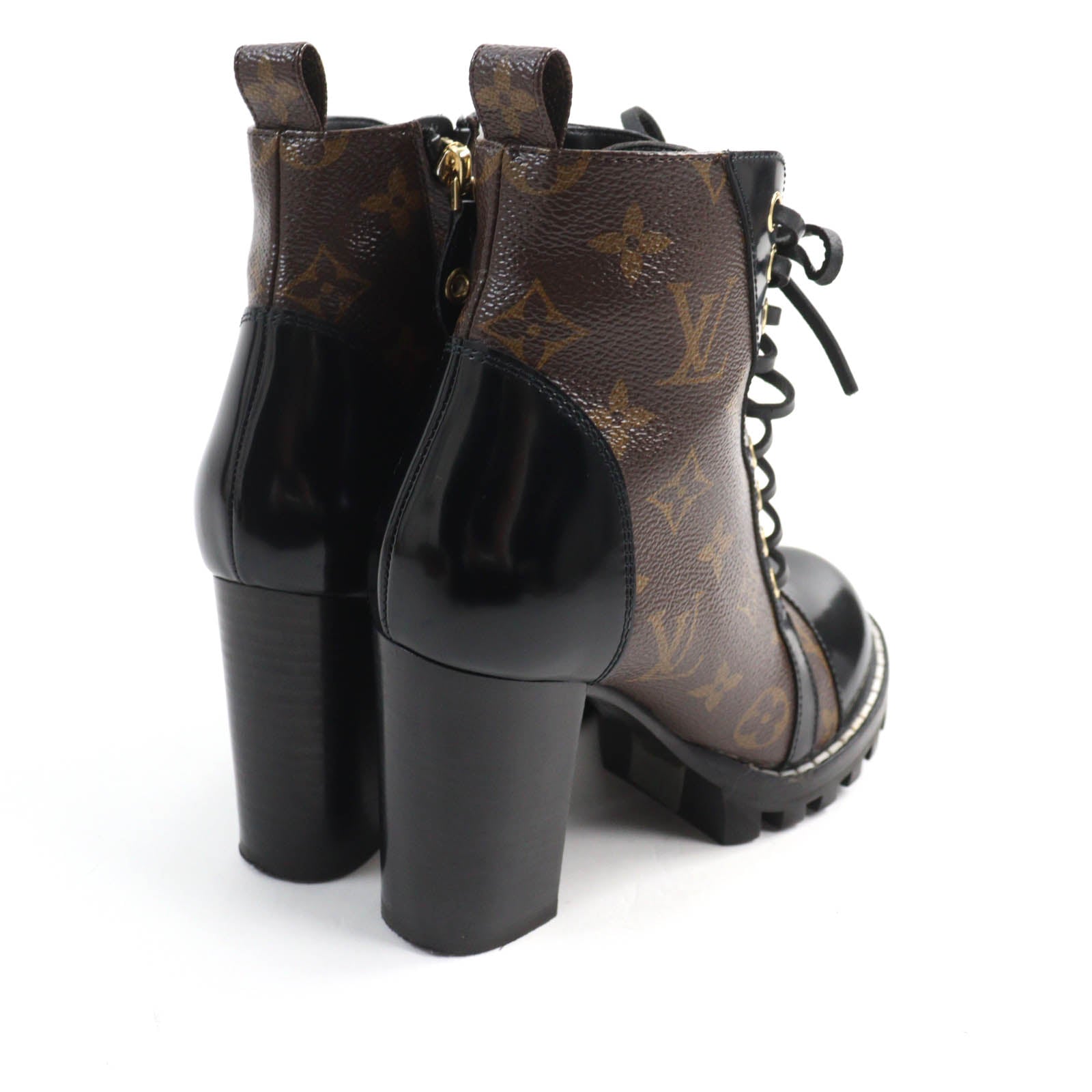 Louis Vuitton Monogram Canvas Patent Leather Ankle Boots