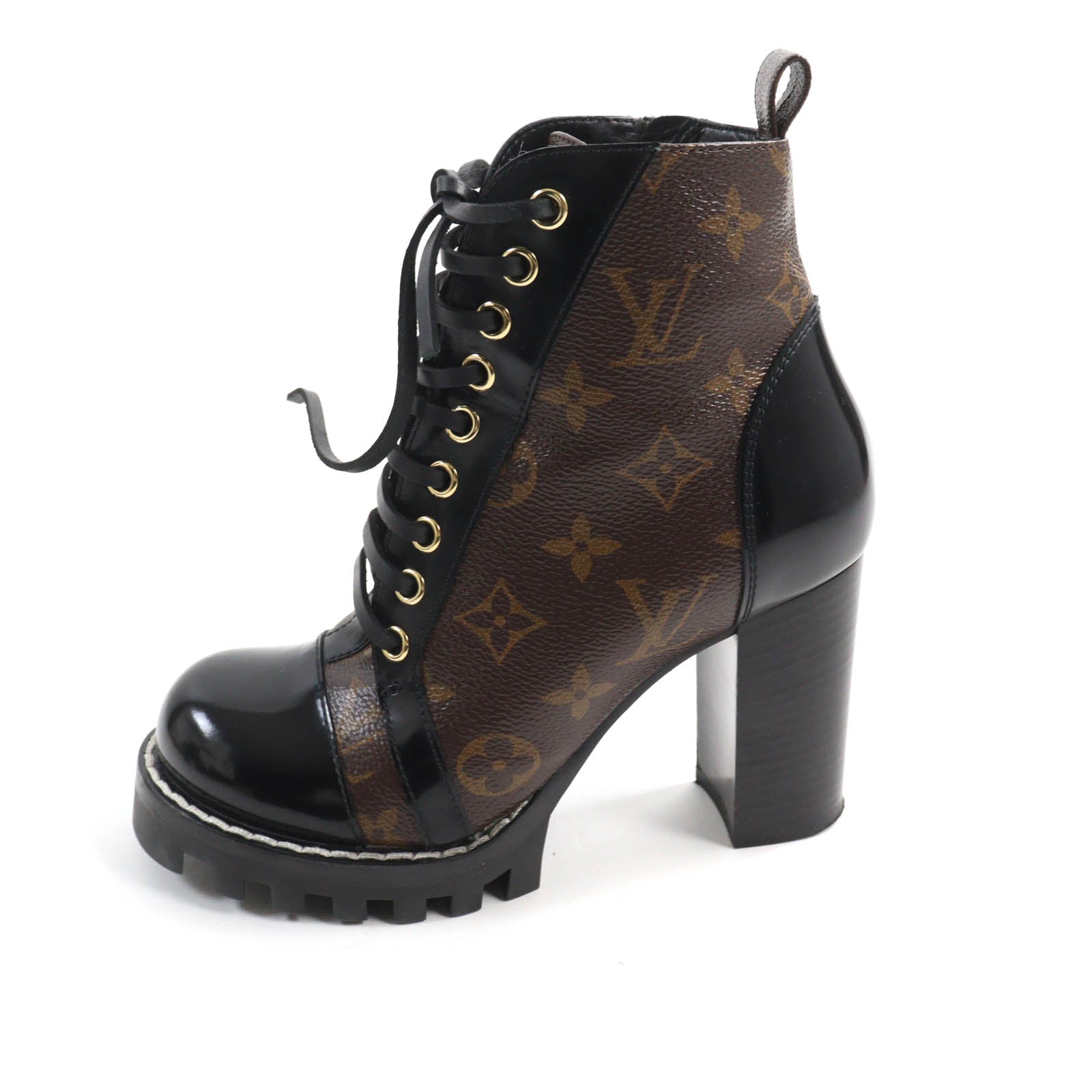 Louis Vuitton Monogram Canvas Patent Leather Ankle Boots