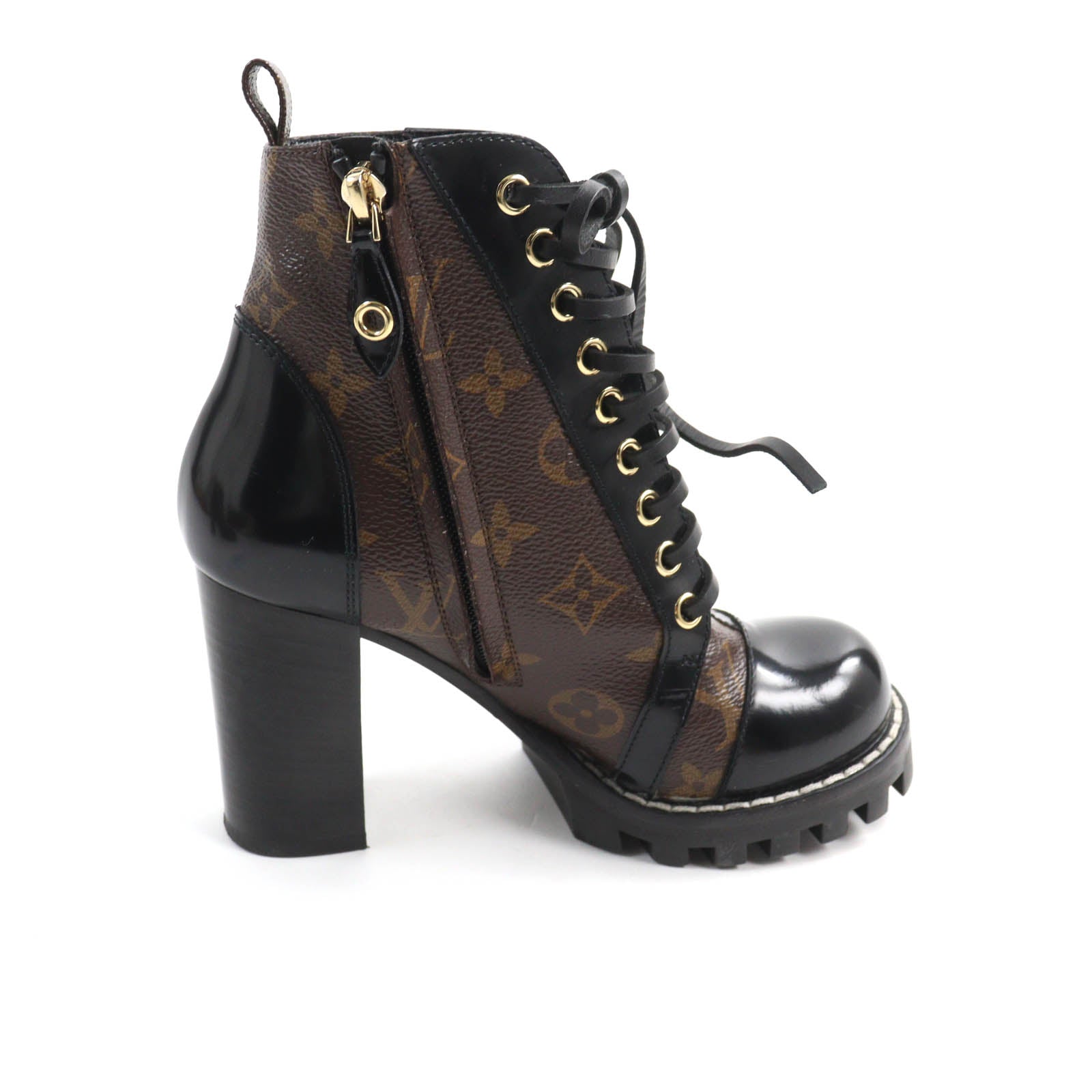 Louis Vuitton Monogram Canvas Patent Leather Ankle Boots