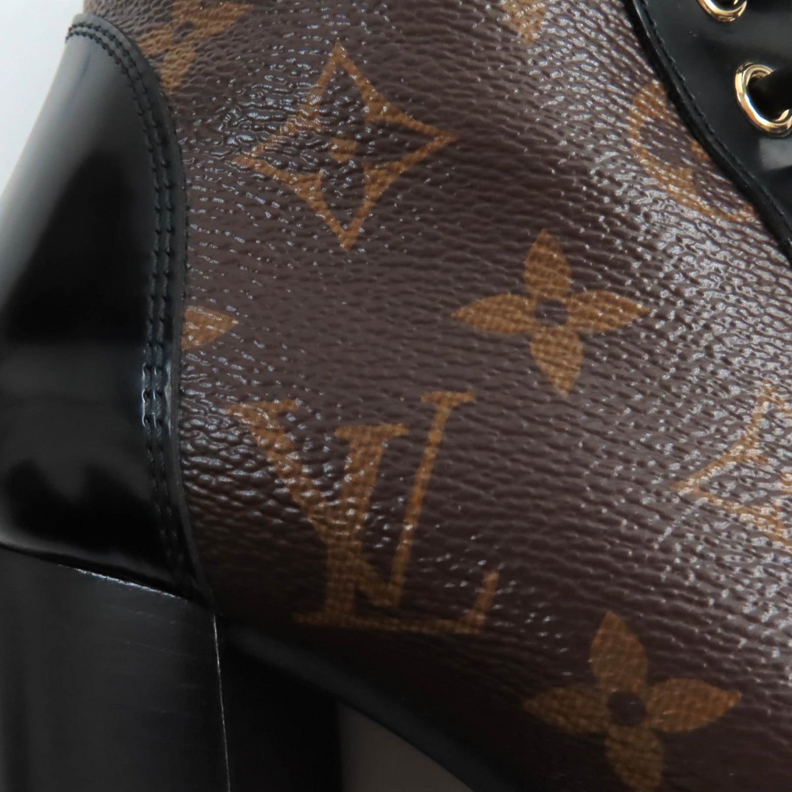 Louis Vuitton Monogram Canvas Patent Leather Ankle Boots