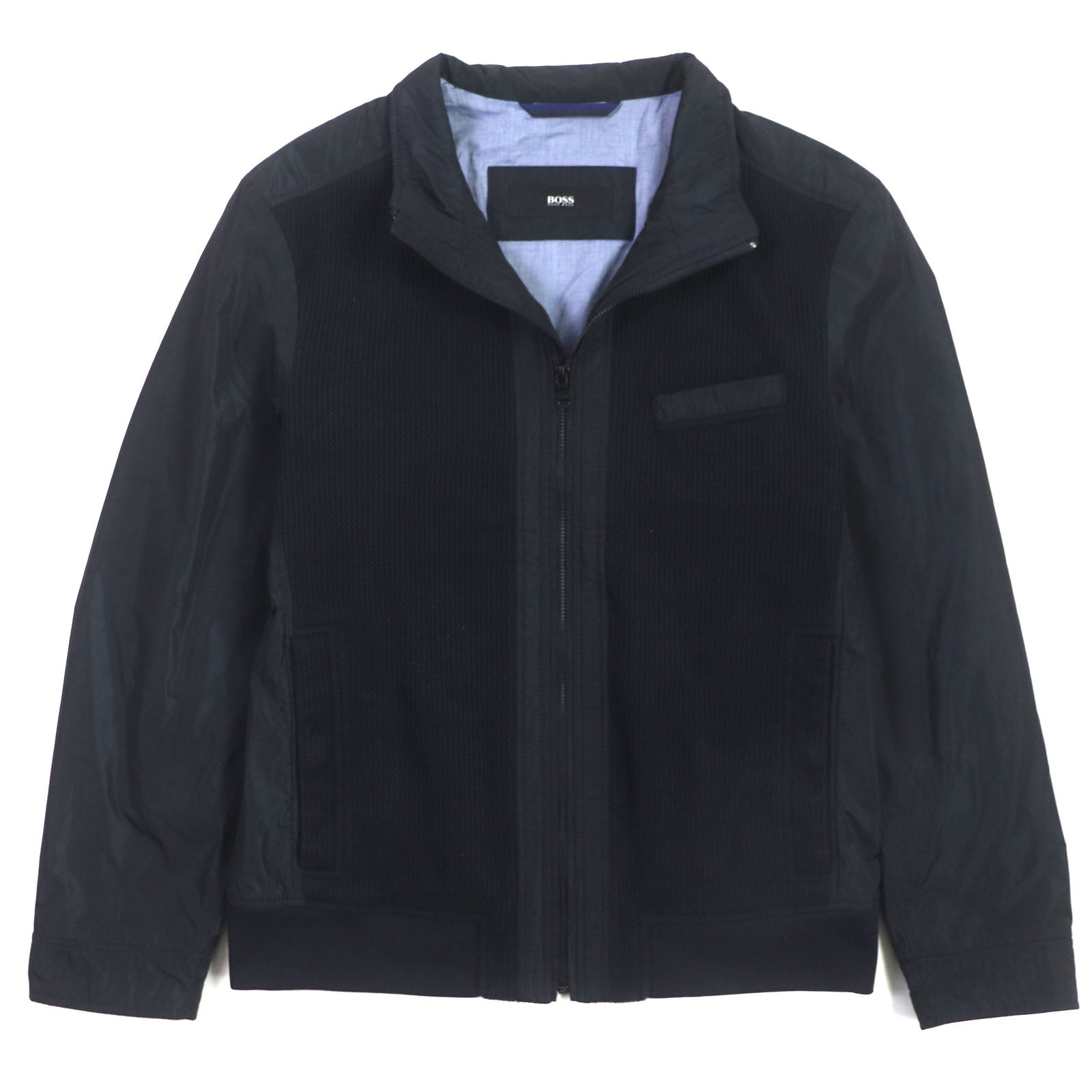 HUGO BOSS Zip-up Jacket with Leather Logo Patch