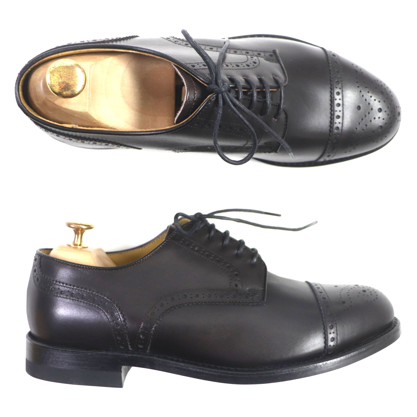 REGAL Leather Punched Cap Toe Shoes