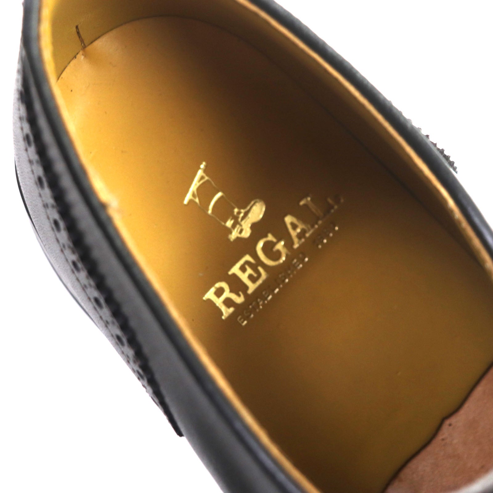 REGAL Leather Punched Cap Toe Shoes