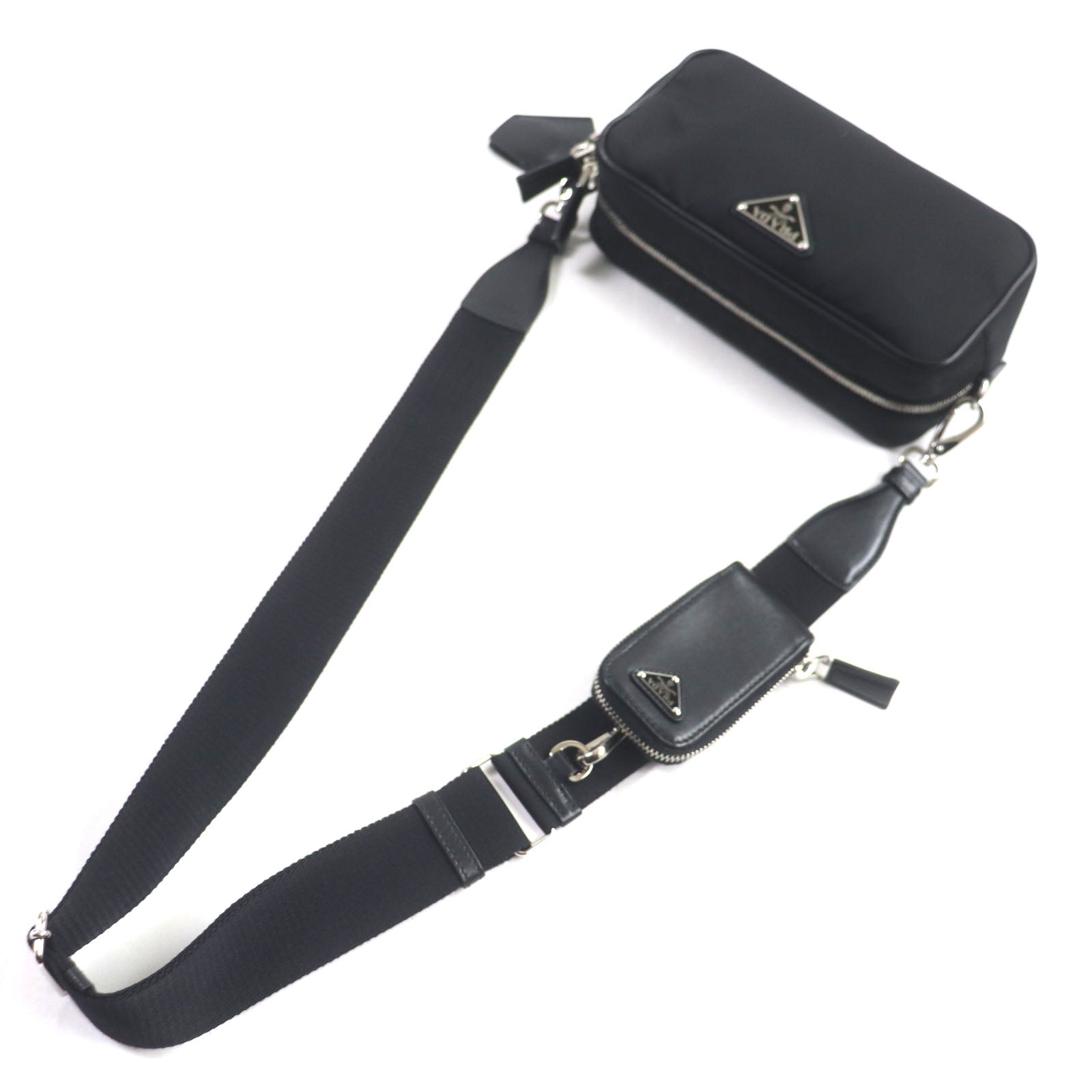 Prada Nylon Leather Shoulder Bag 1BH197