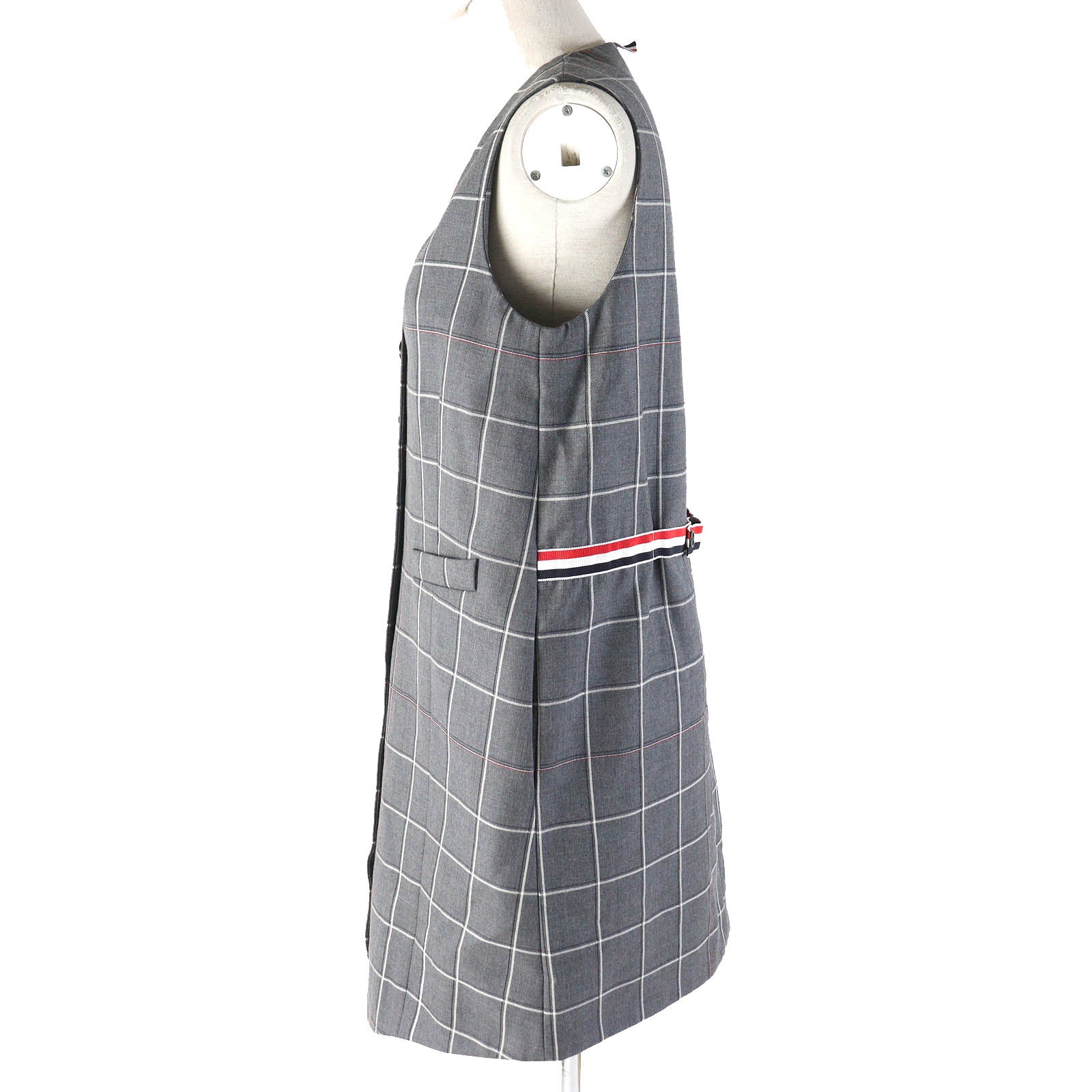 Thom Browne Wool Check Long Gilet Women