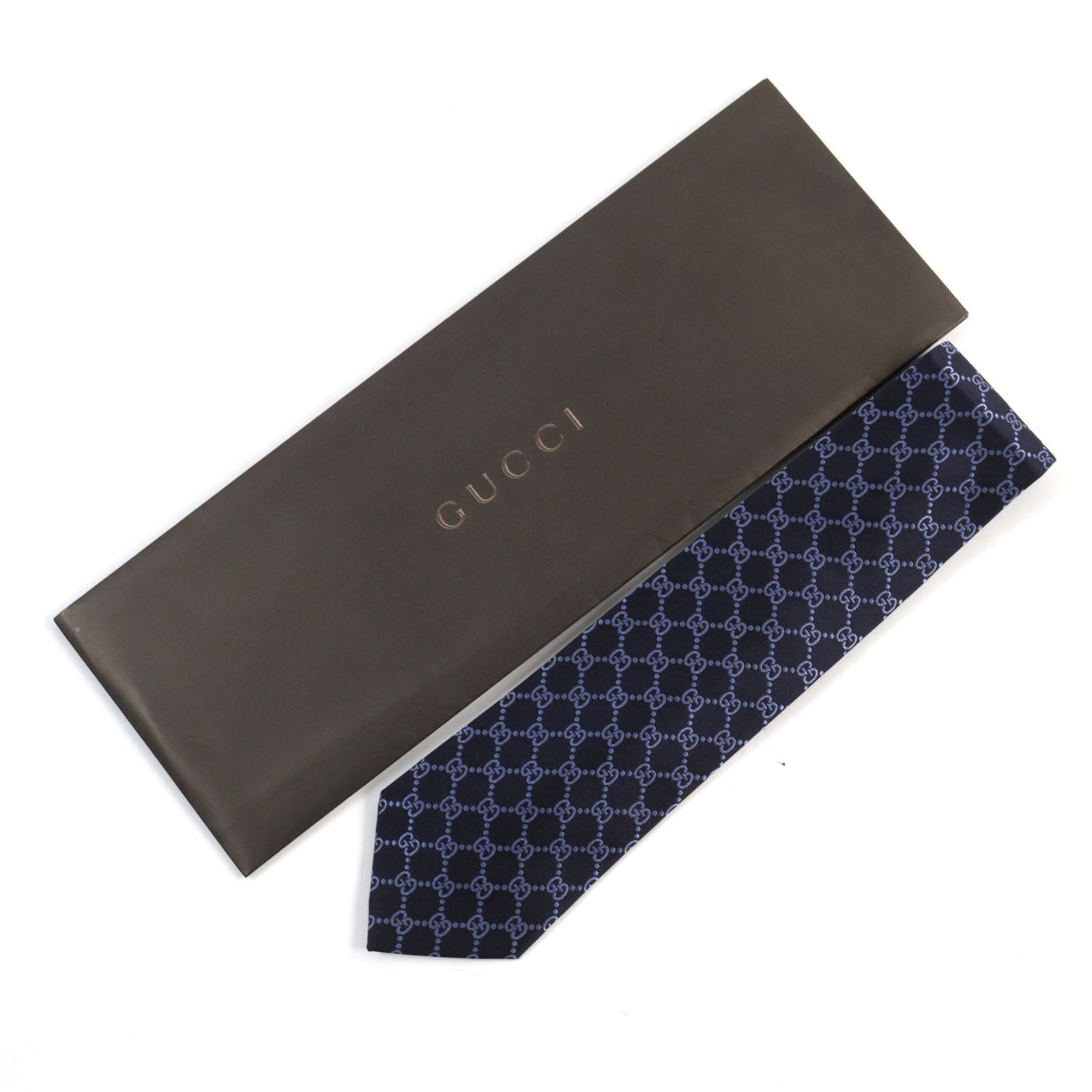 Gucci Argos Silk GG Jacquard Tie Navy