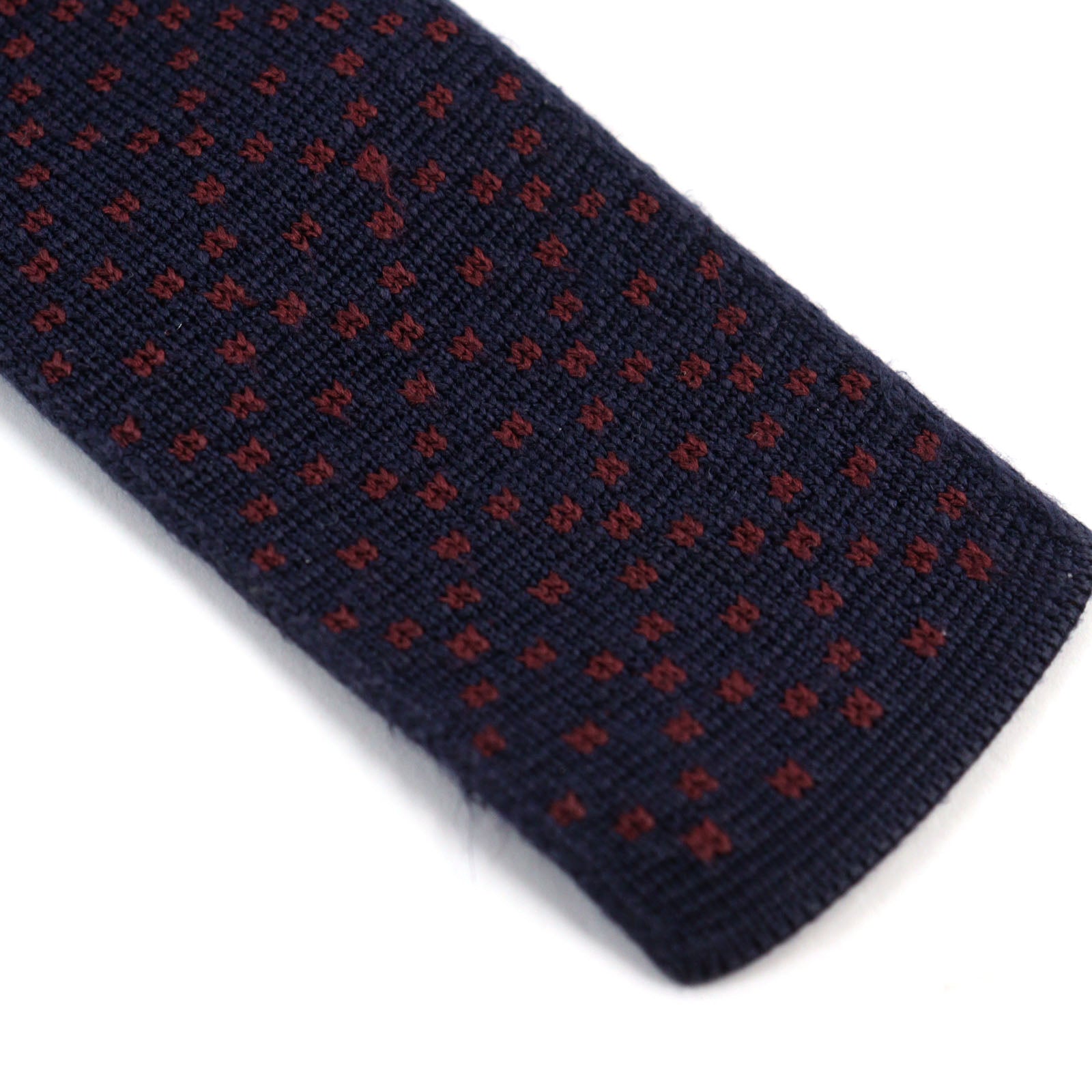 HERMES Silk Reversible 2way Knit Tie Navy