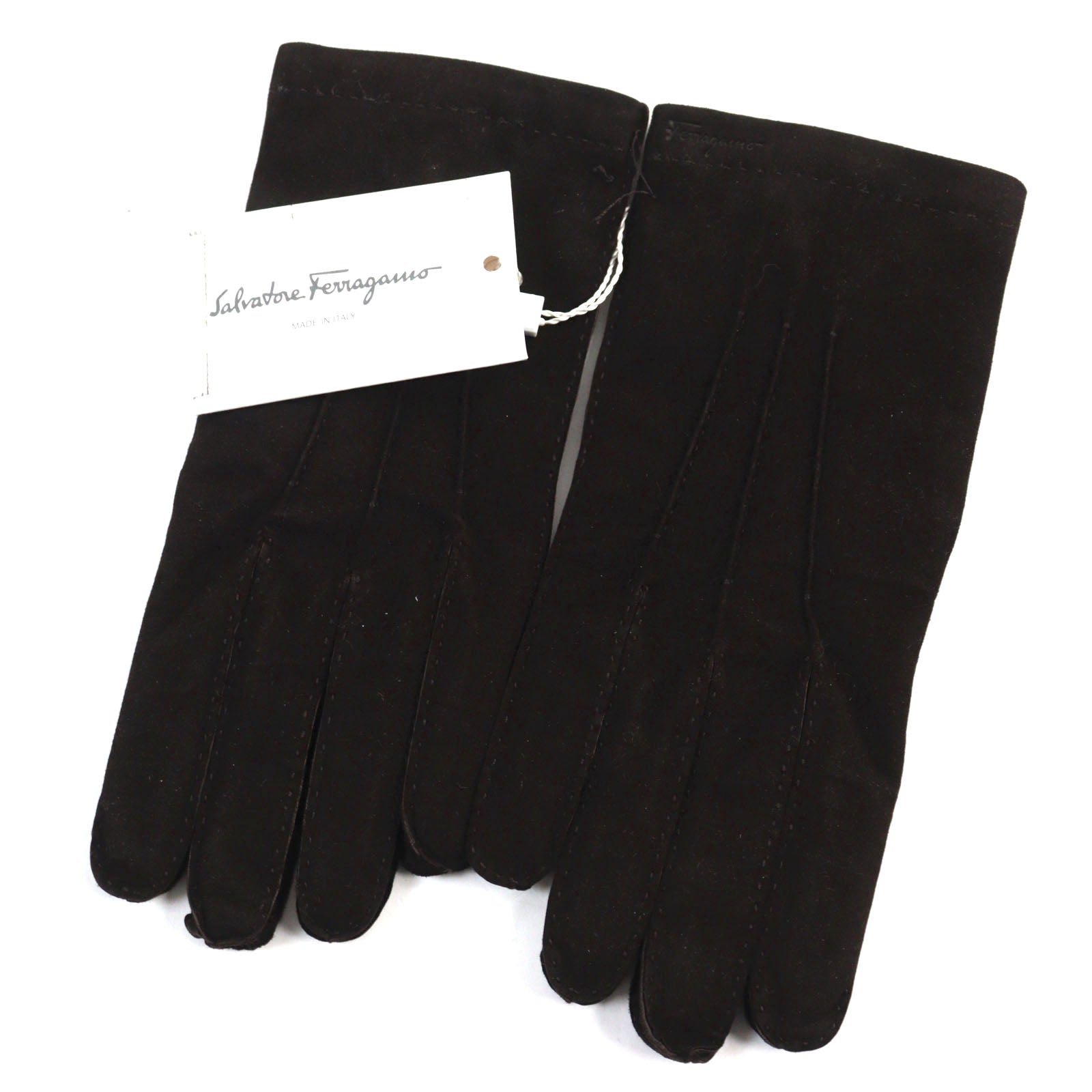 Salvatore Ferragamo Suede Leather Cashmere Gloves