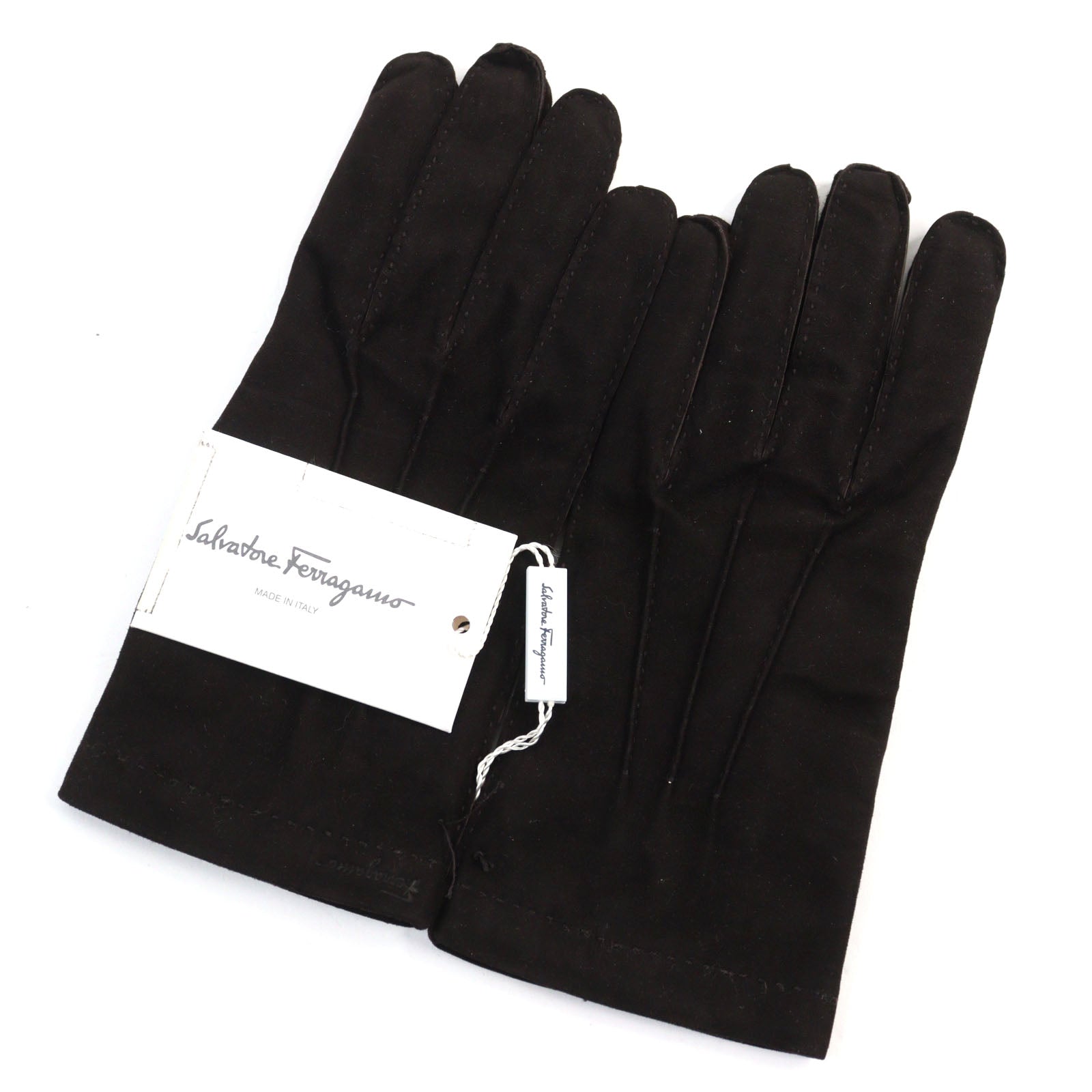 Salvatore Ferragamo Suede Leather Cashmere Gloves