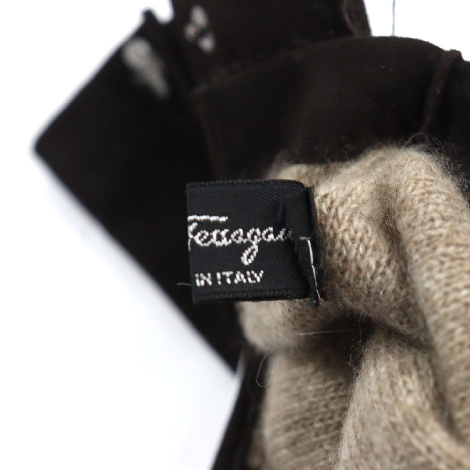 Salvatore Ferragamo Suede Leather Cashmere Gloves