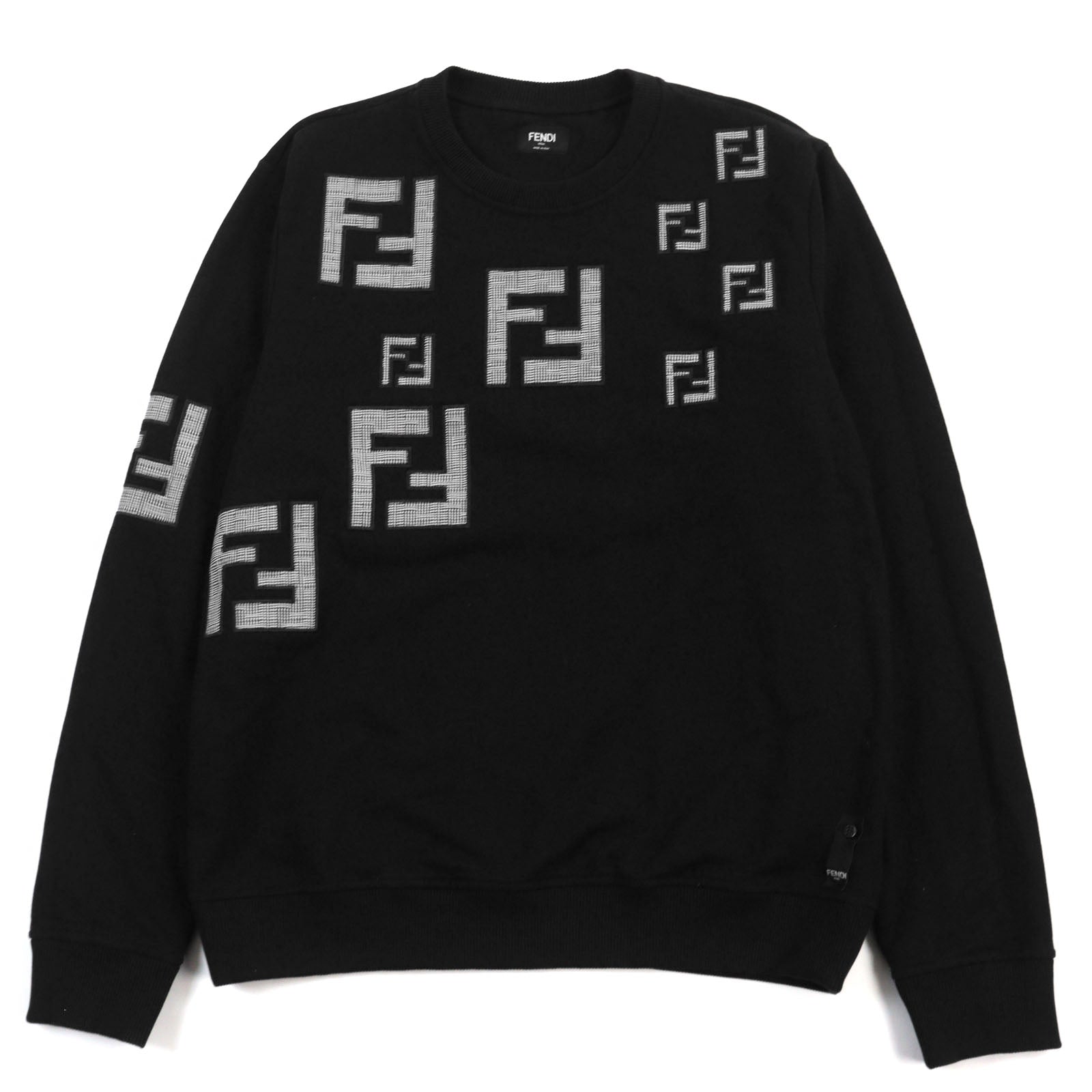 Fendi FF Logo Crew Neck Sweatshirt Black L