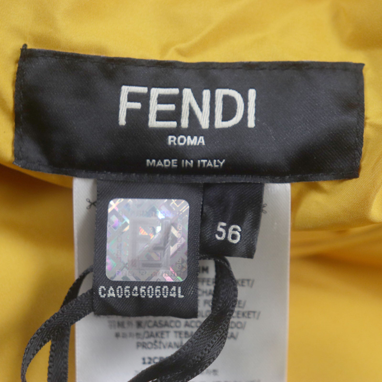 Fendi Reversible Down Jacket Black Orange