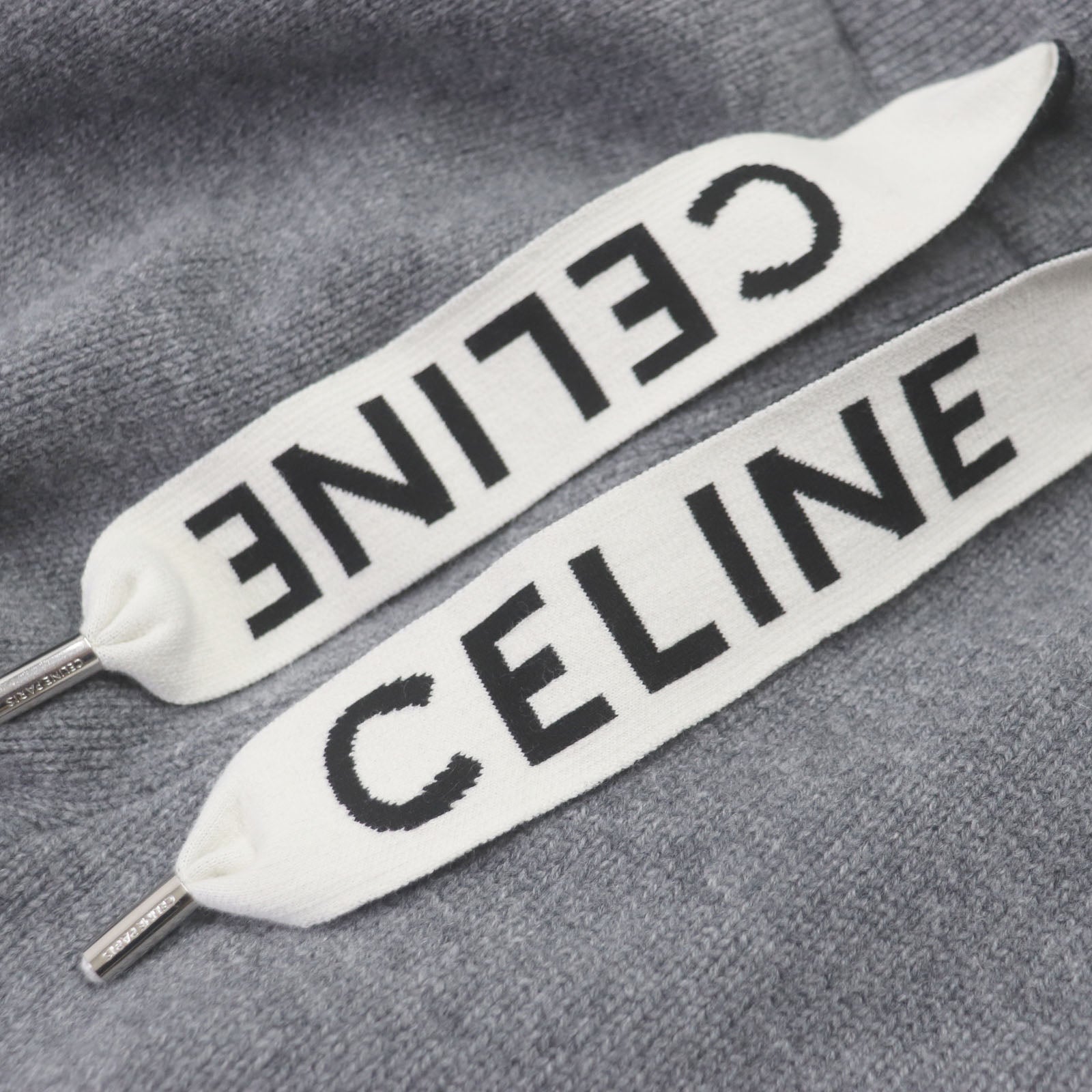 Celine Wool Cashmere Logo Knit Jogger Pants