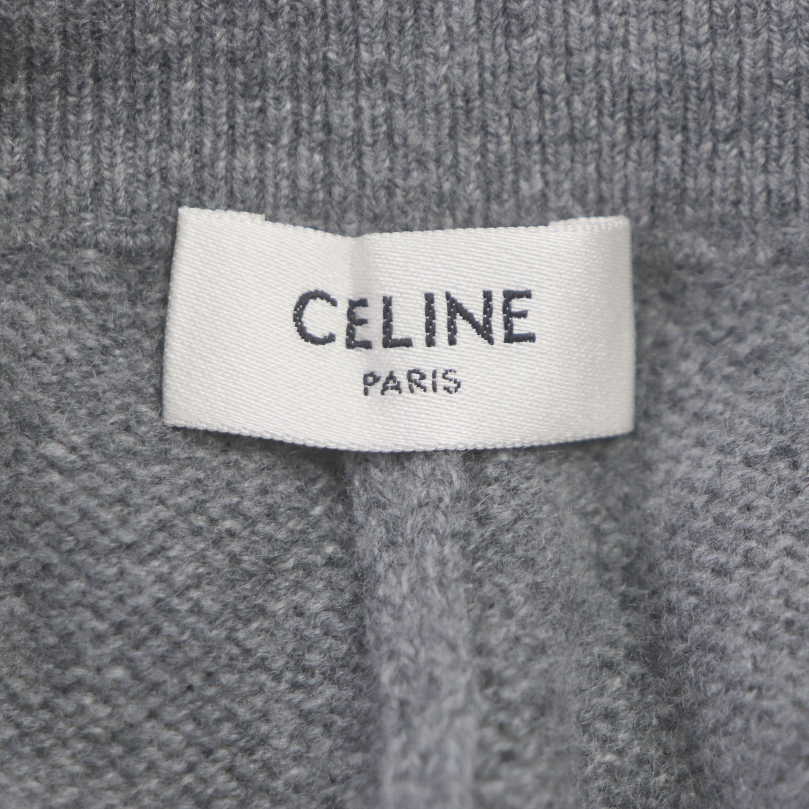 Celine Wool Cashmere Logo Knit Jogger Pants