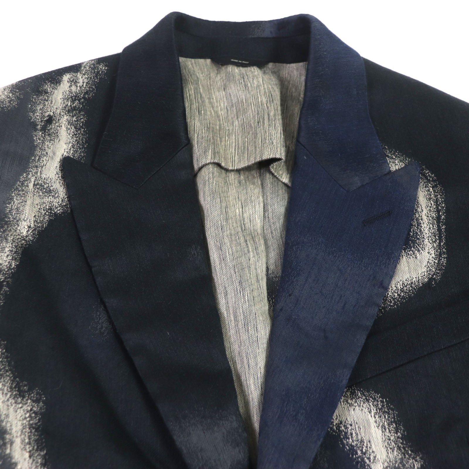 Fendi Linen Cotton Silk Jacket Black Navy 46