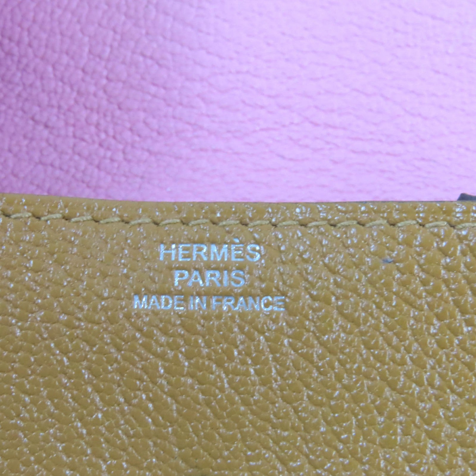 HERMES Bicolor Coin Case Brown Pink 2020