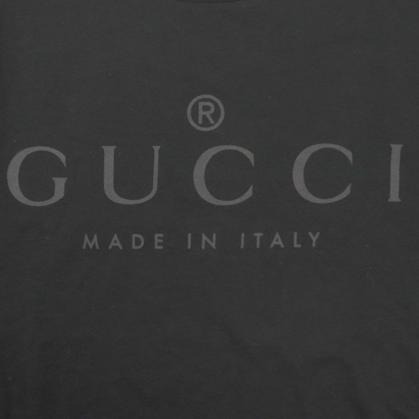 GUCCI Logo Print Crew Neck T-Shirt Black M