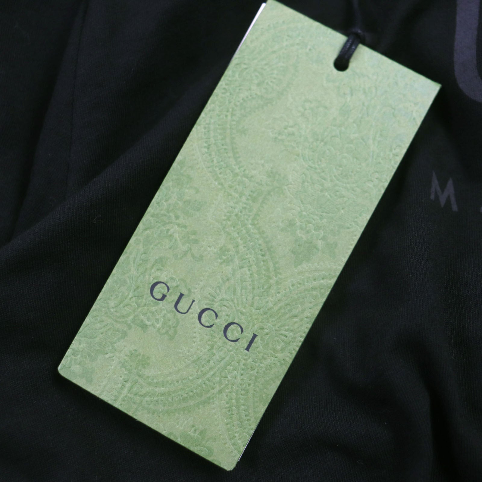 GUCCI Logo Print Crew Neck T-Shirt Black M