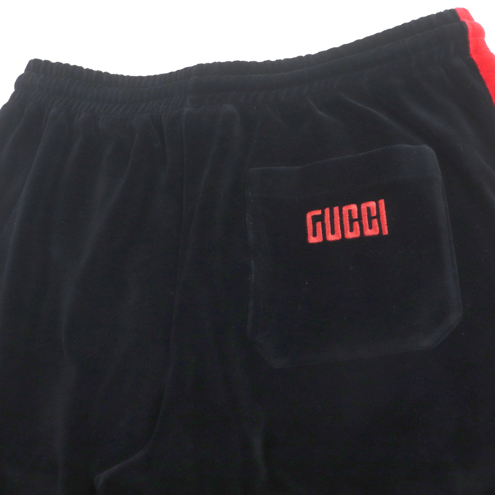 GUCCI Velour Shorts Black Red Green S