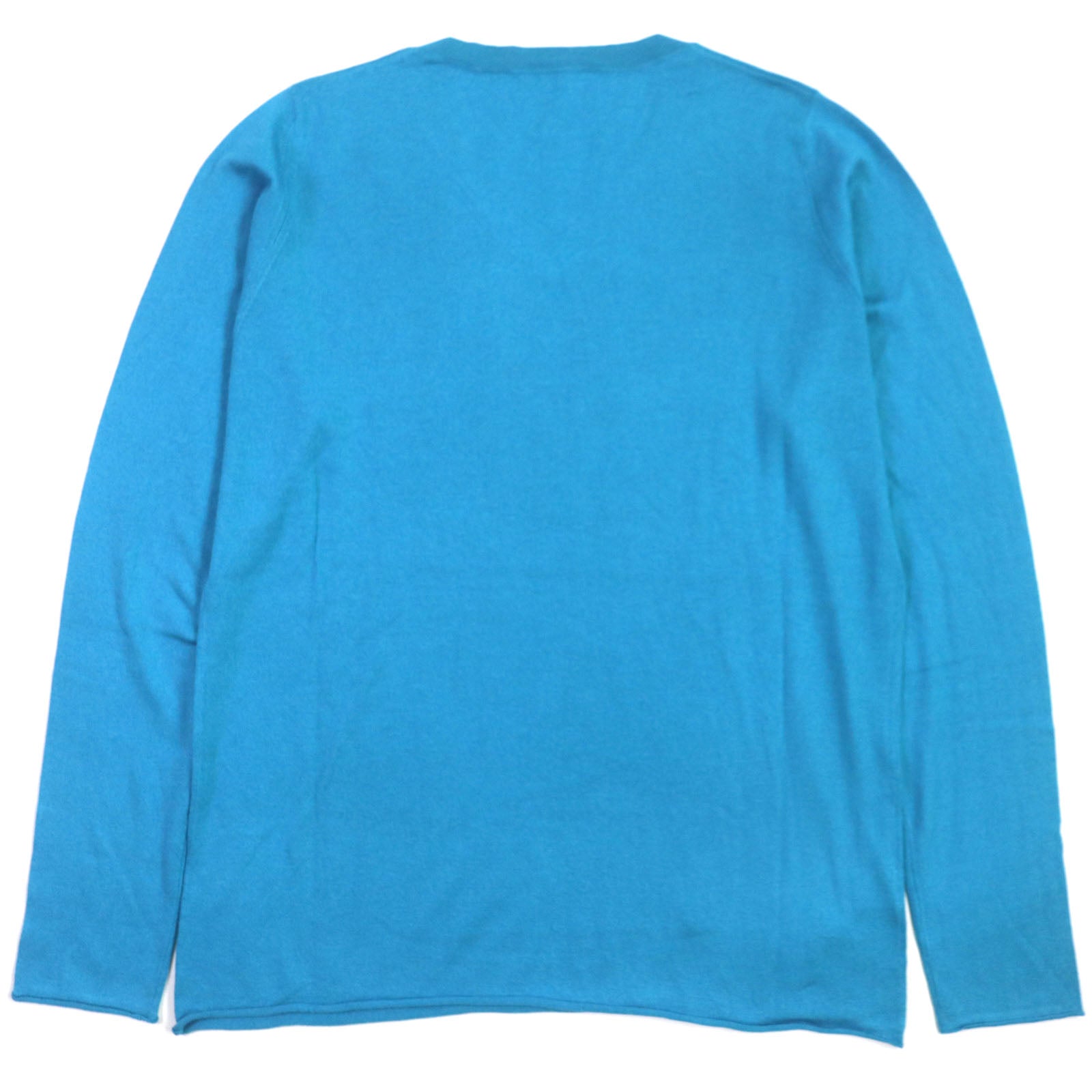 Silk Cashmere Rhinestone V-neck Knit Blue M