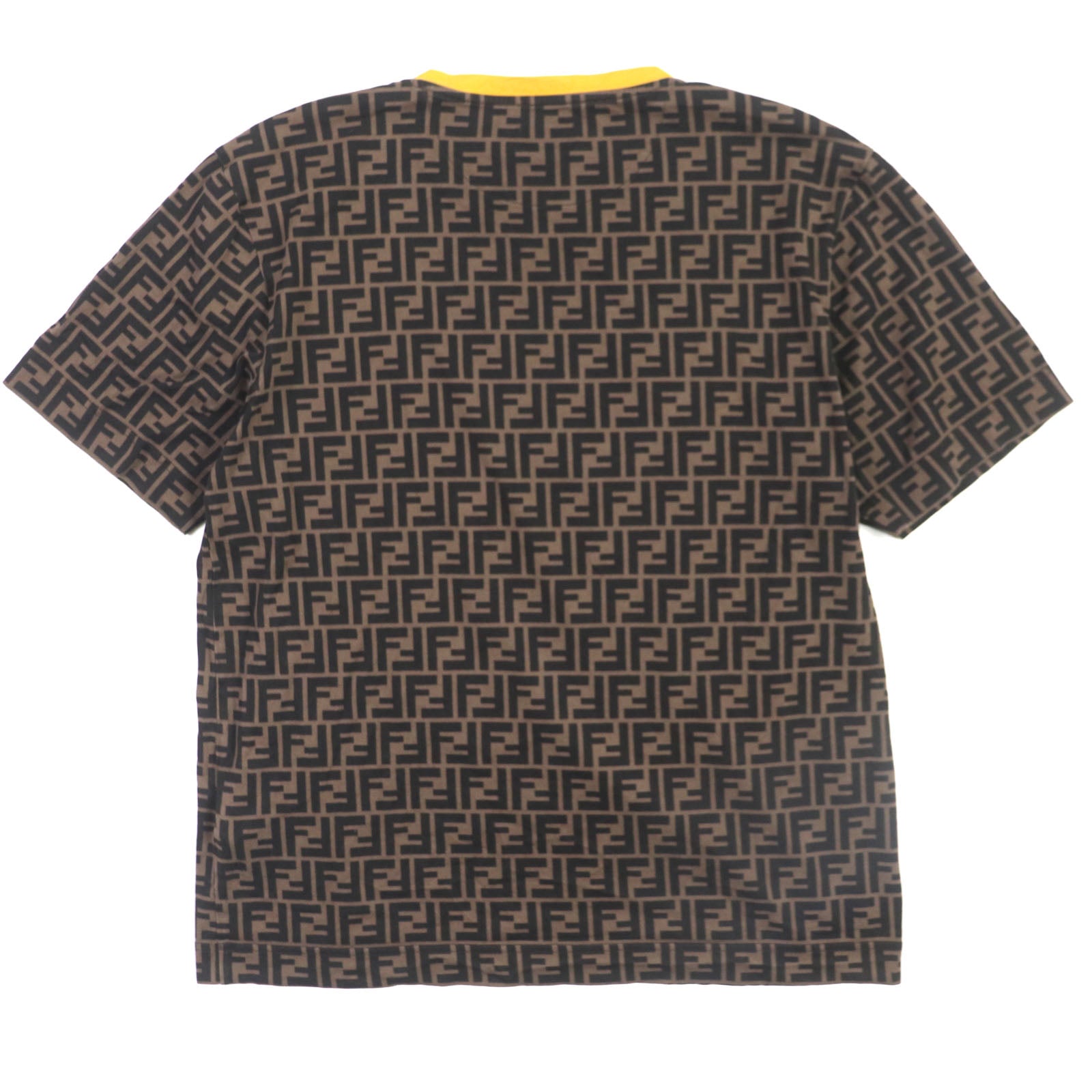 Fendi Cotton FF Logo Crew Neck T-Shirt Brown L