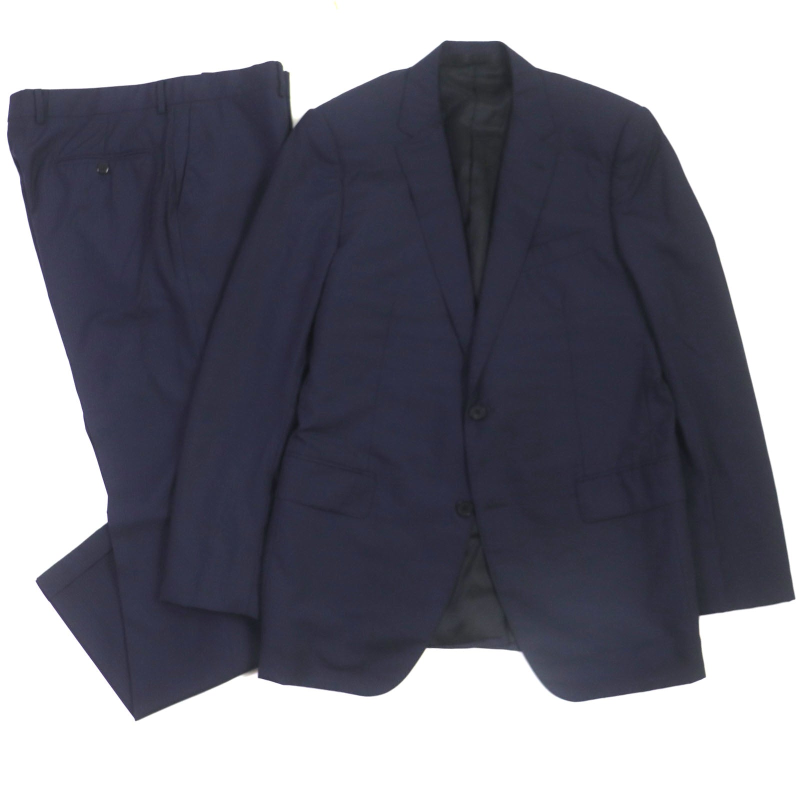 Louis Vuitton Wool Silk Cuff Single Suit Navy