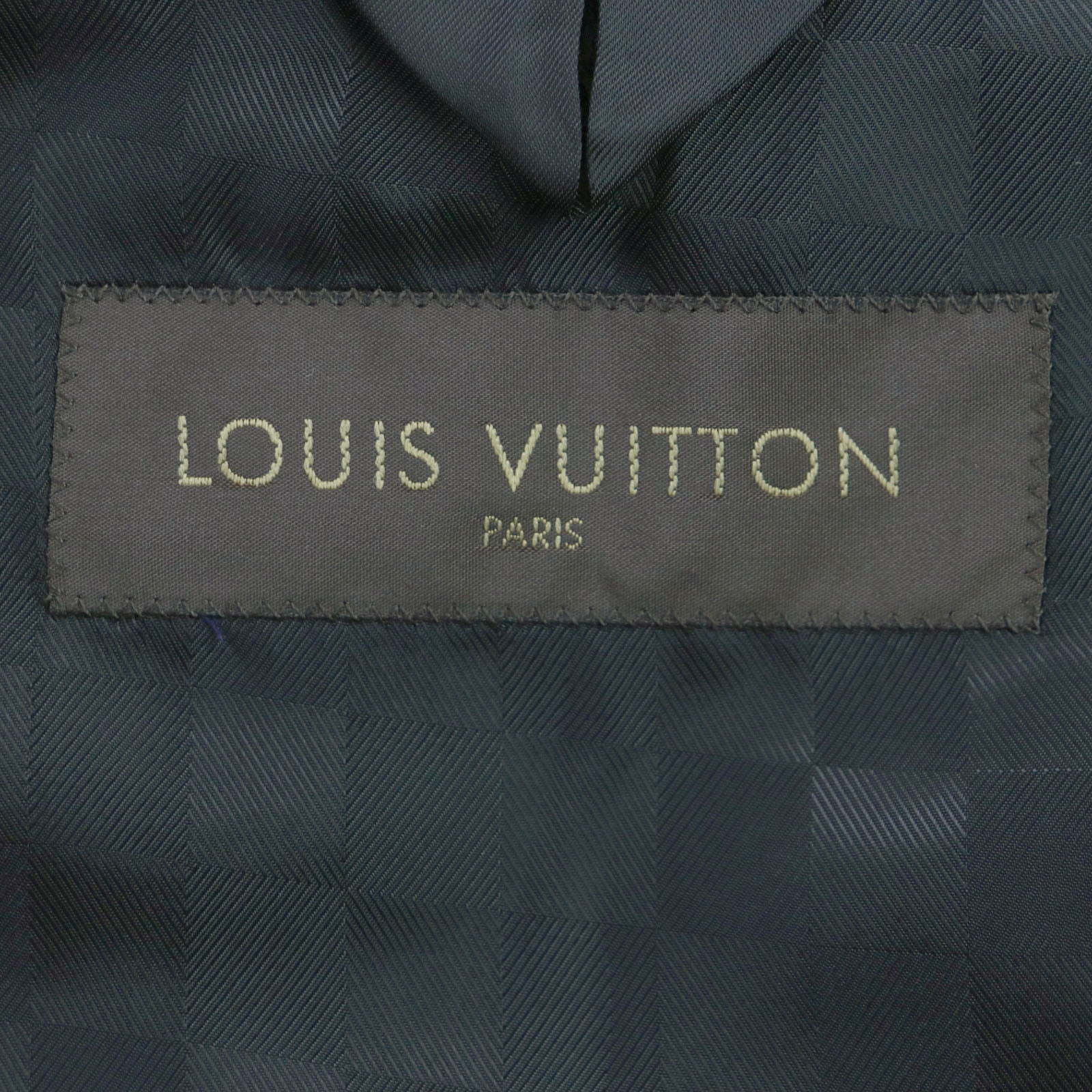 Louis Vuitton Wool Silk Cuff Single Suit Navy