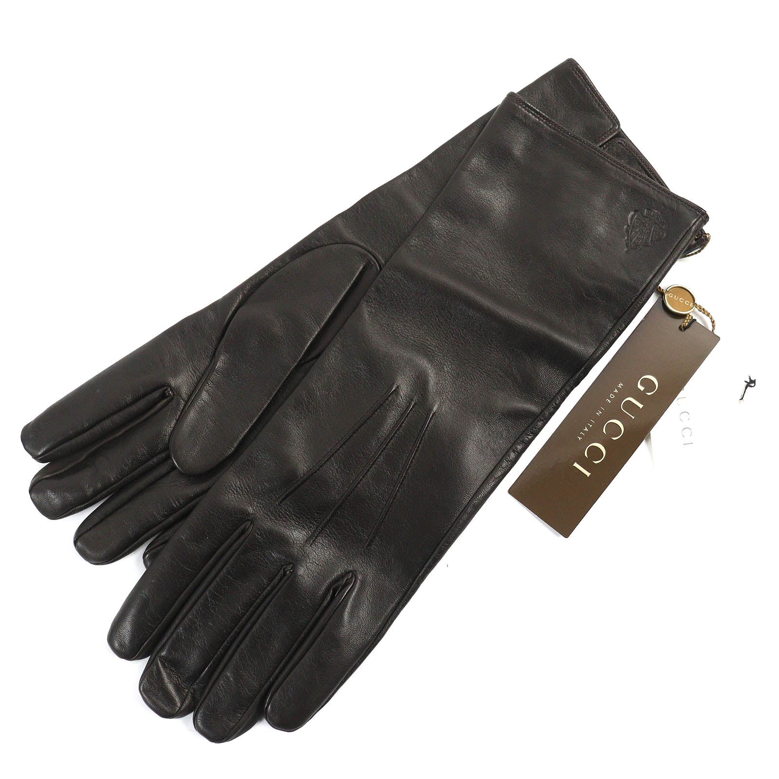 Gucci Lamb Leather Cashmere Long Gloves