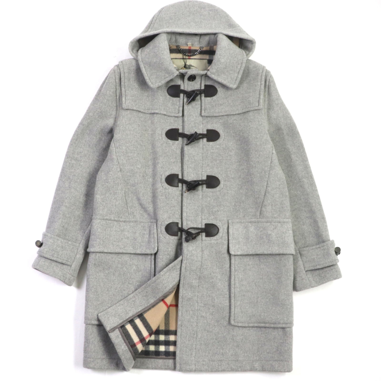 Burberry Wool Duffel Coat Light Gray