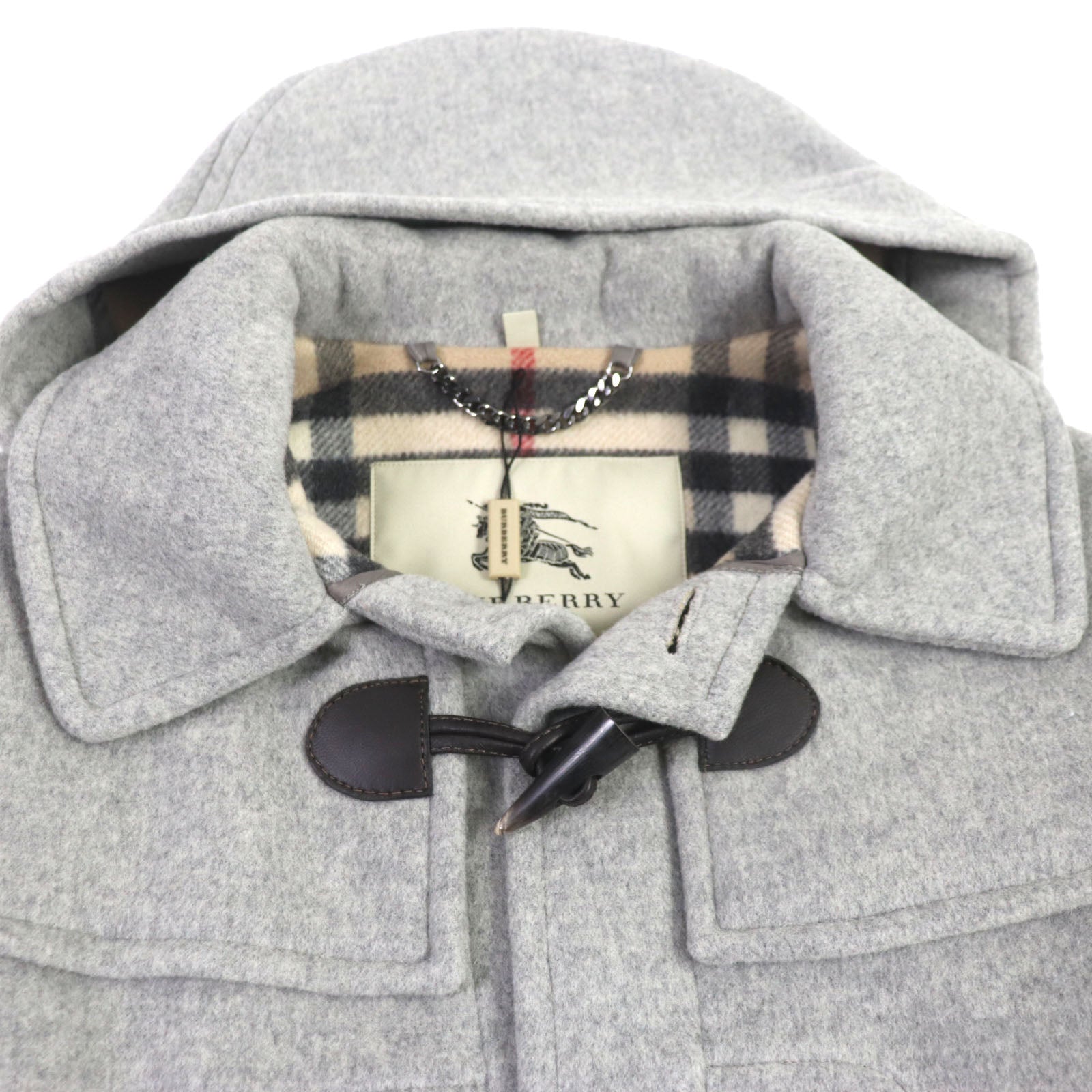 Burberry Wool Duffel Coat Light Gray