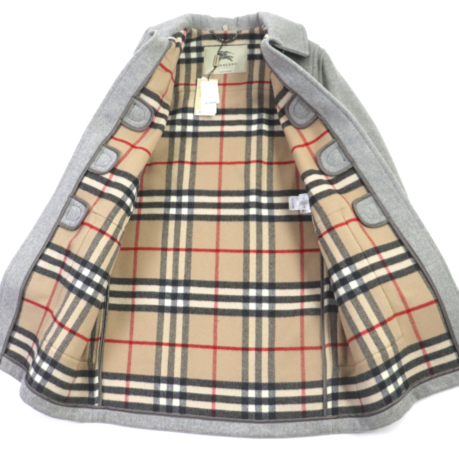 Burberry Wool Duffel Coat Light Gray