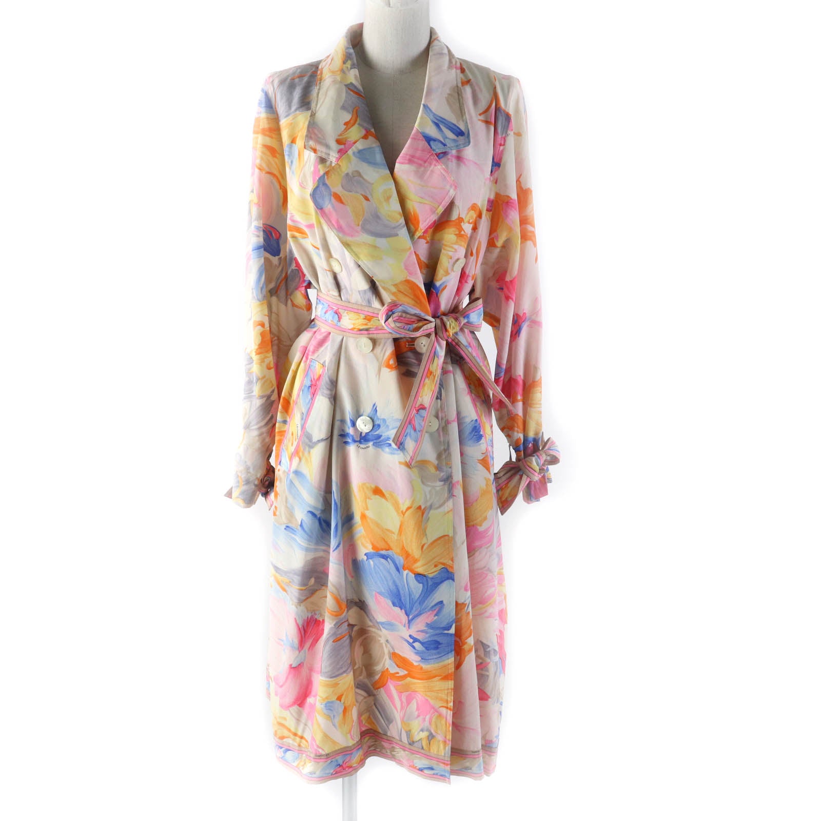 LEONARD FASHION Silk Floral Print Spring Coat