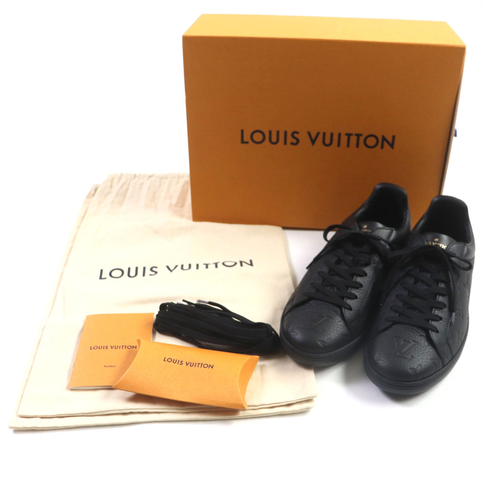 Louis Vuitton Monogram Leather Sneakers Black