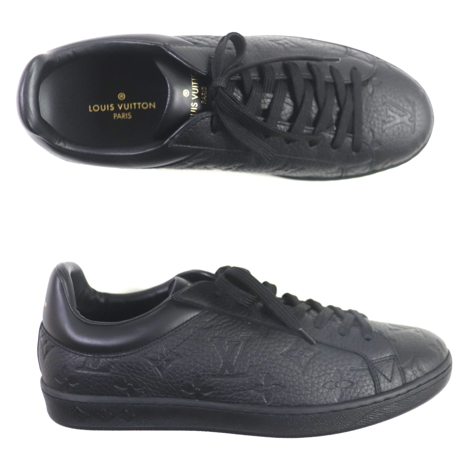 Louis Vuitton Monogram Leather Sneakers Black