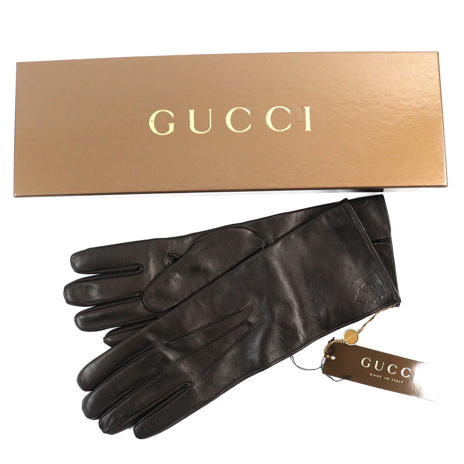 Gucci Lamb Leather Long Gloves 8.5