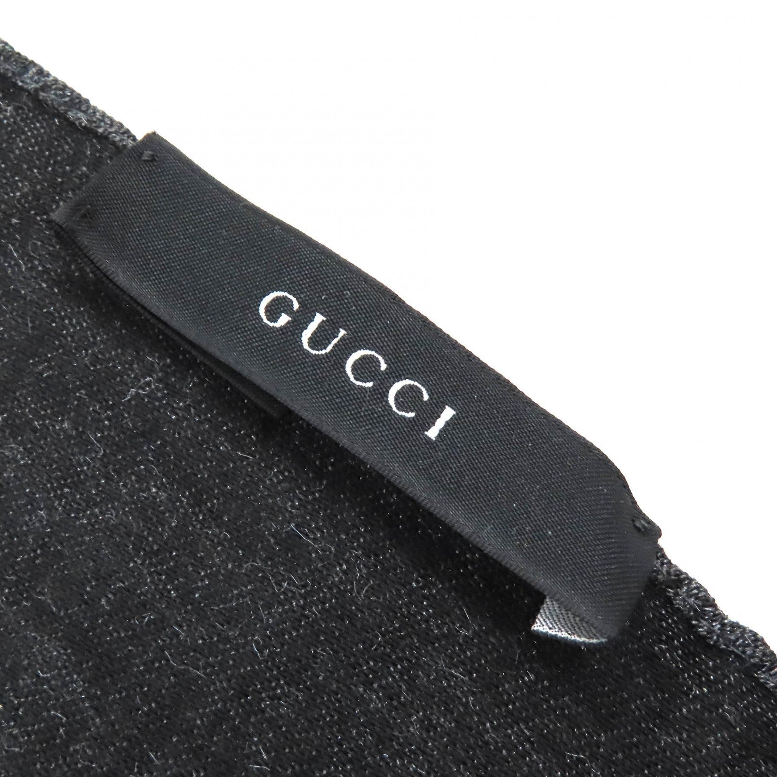 GUCCI Wool Silk GG Pattern Shawl Dark Gray