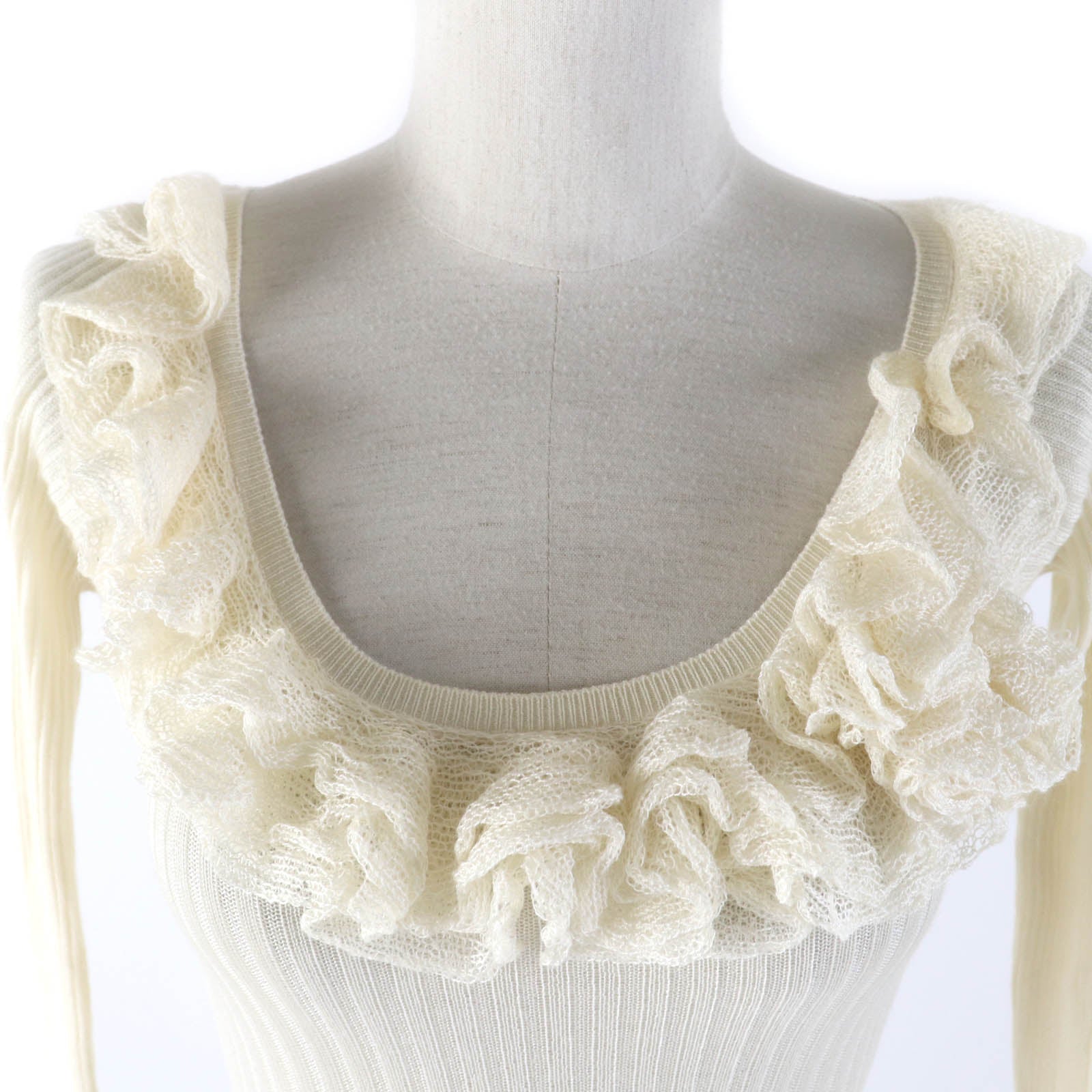 Louis Vuitton Cashmere Silk Ruffle Knit Top