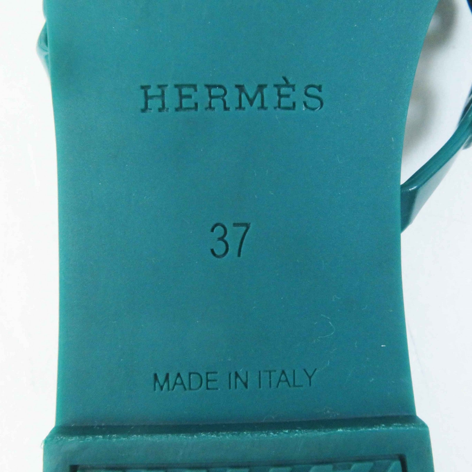 HERMES Rivage Chne Dunkel Sandals Green 37 Women