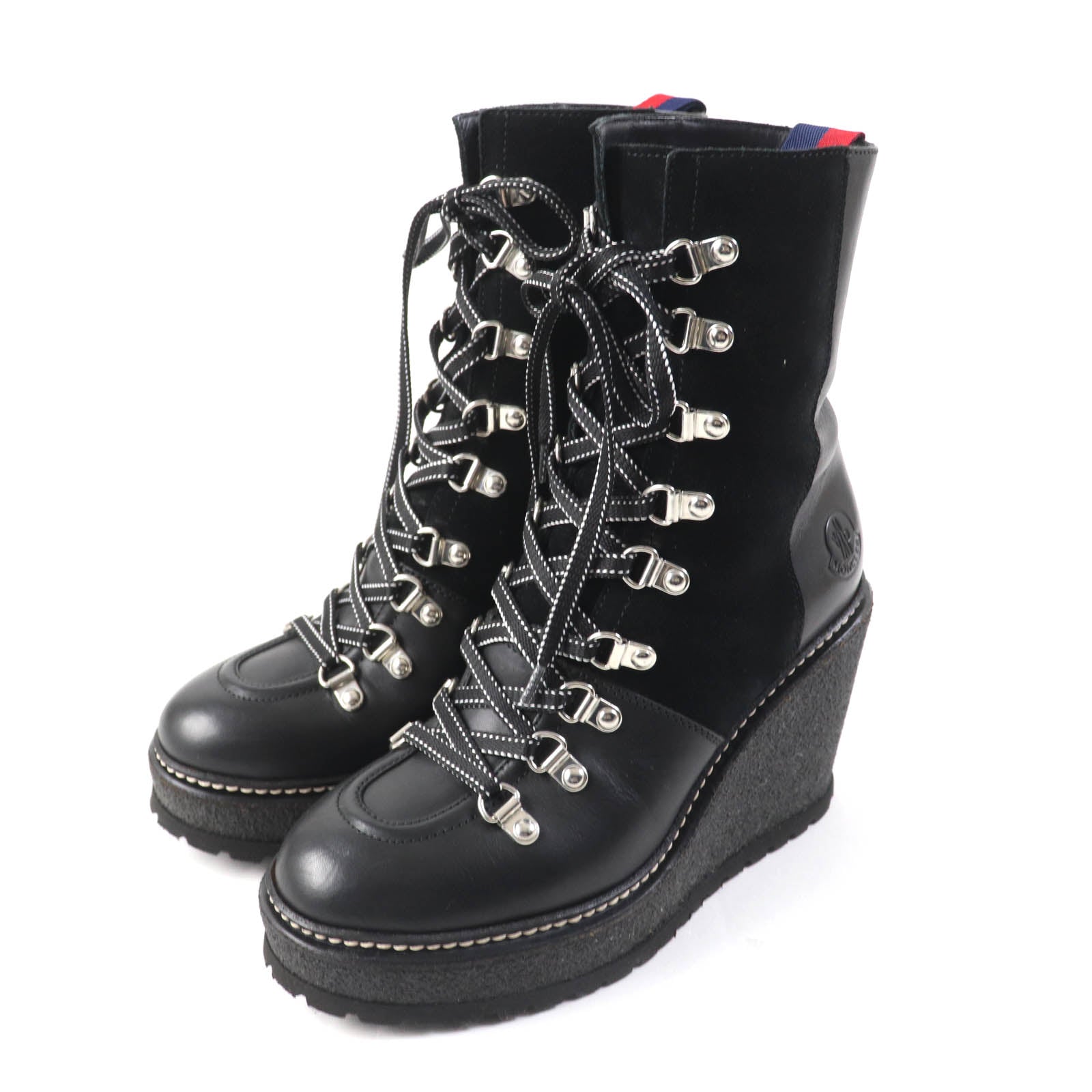 Moncler SHANICE Leather Boots Black 37 Women