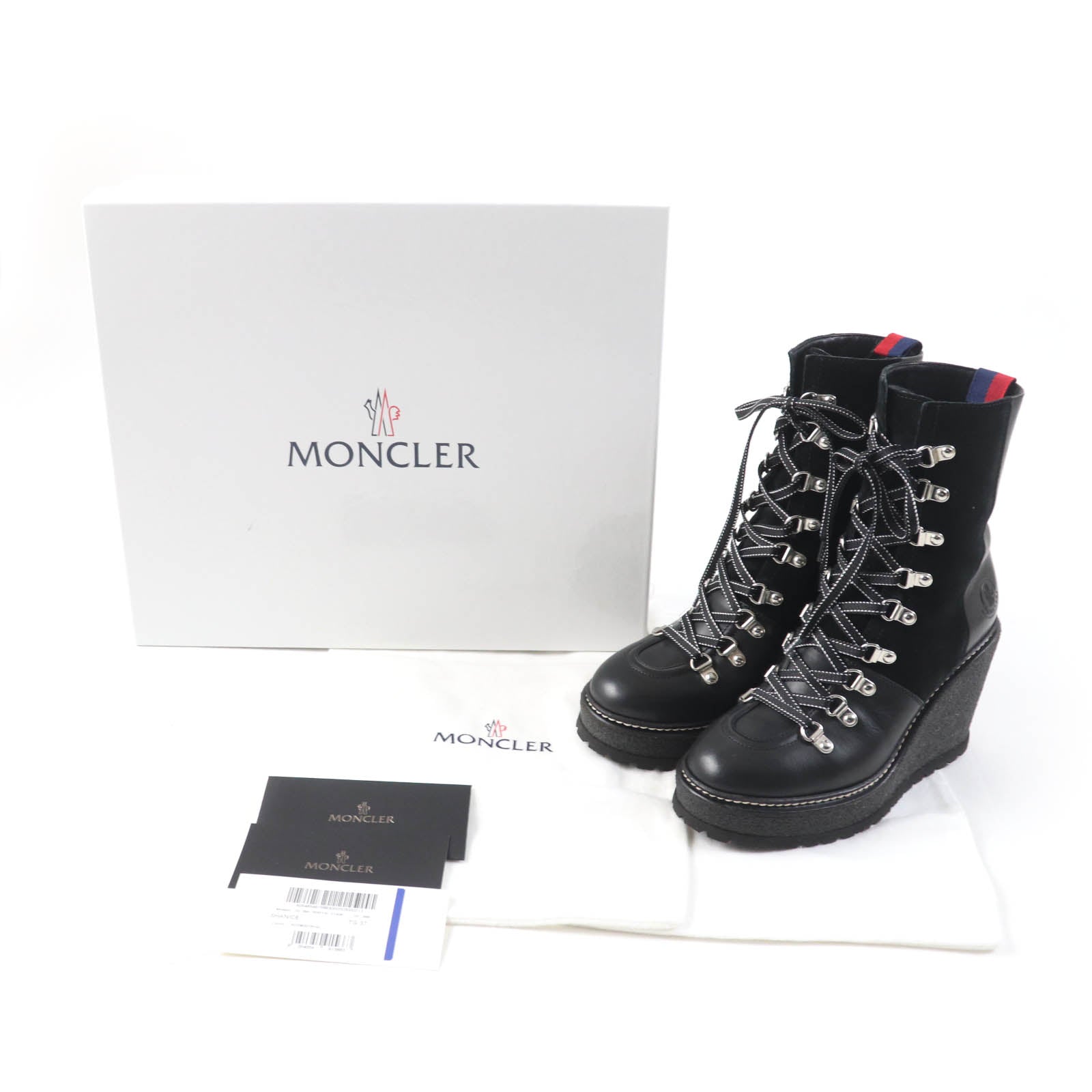 Moncler SHANICE Leather Boots Black 37 Women