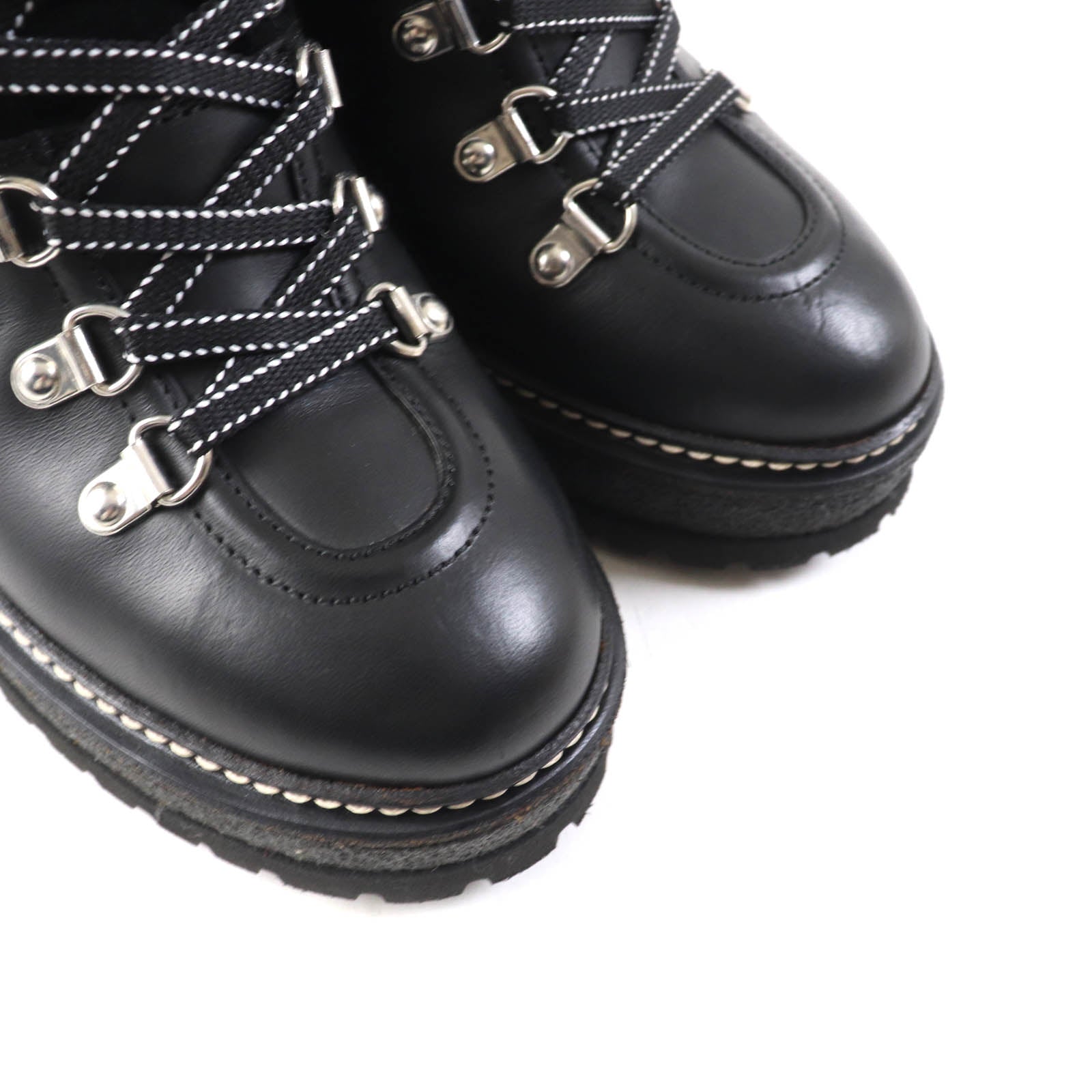 Moncler SHANICE Leather Boots Black 37 Women