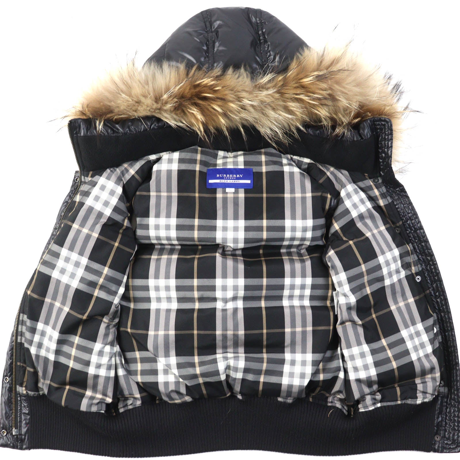 Burberry Nylon Down Vest with Fur Hood