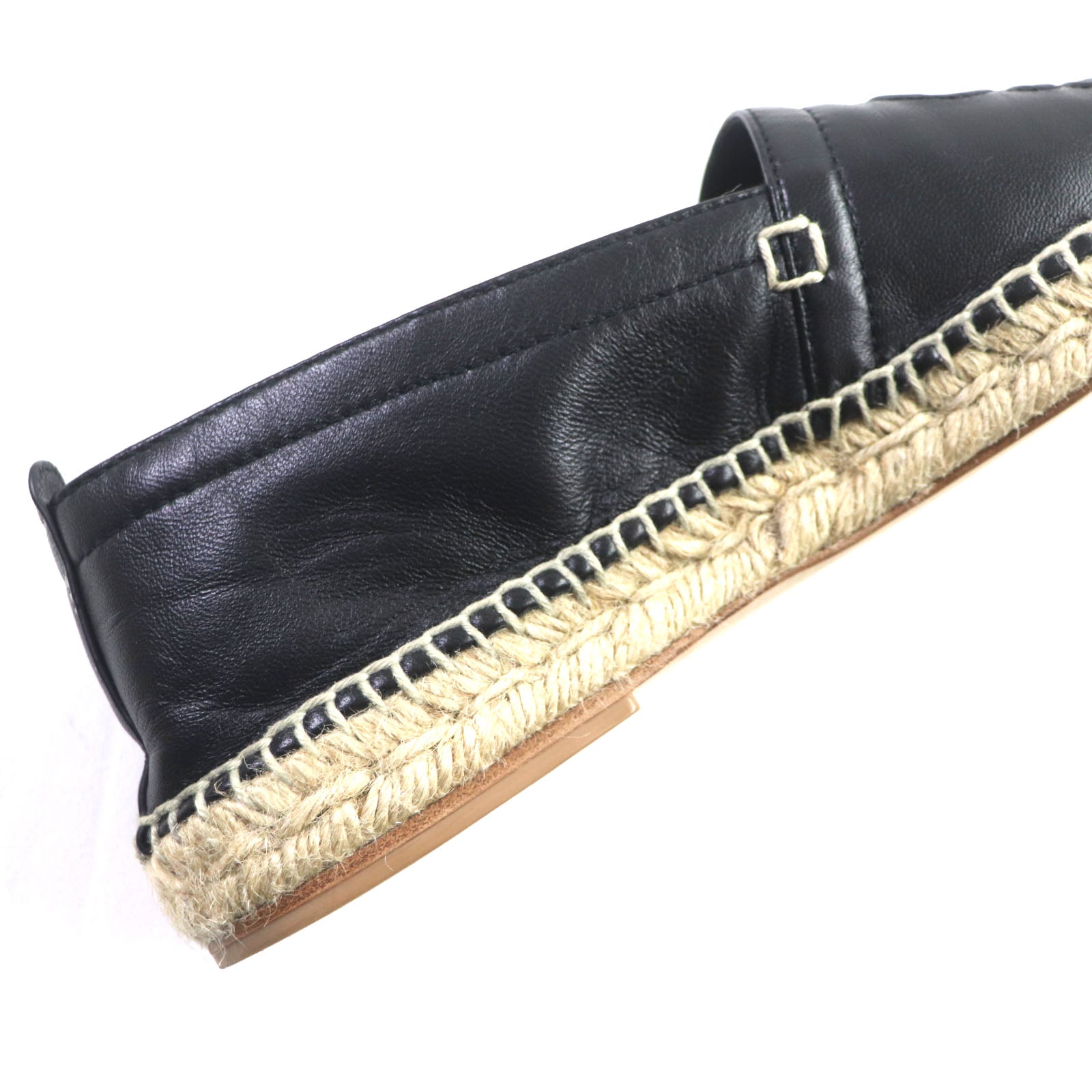 LOEWE Anagram Espadrilles Leather Slip-on Black