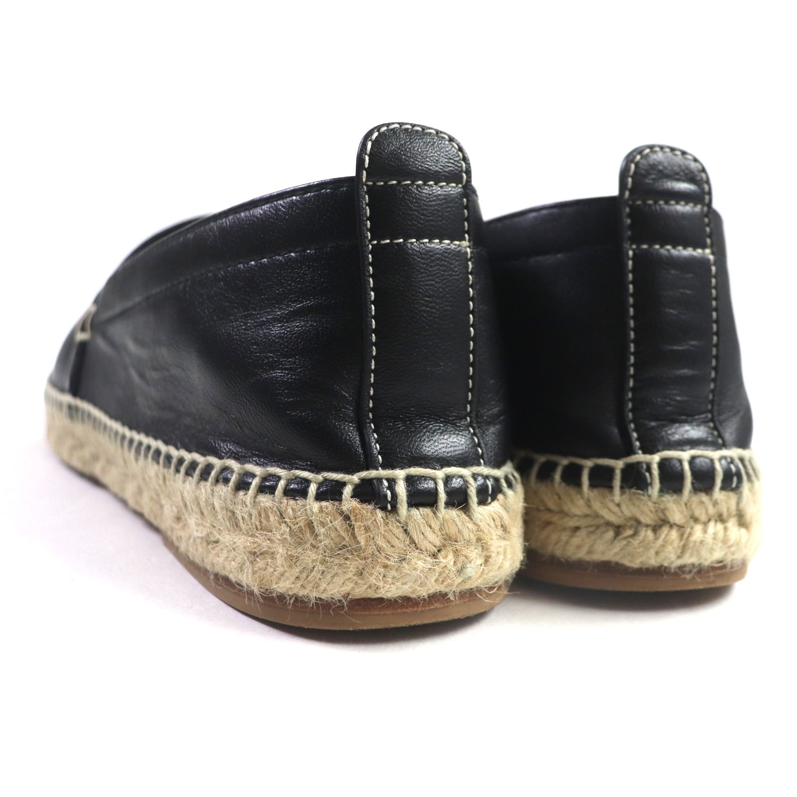 LOEWE Anagram Espadrilles Leather Slip-on Black